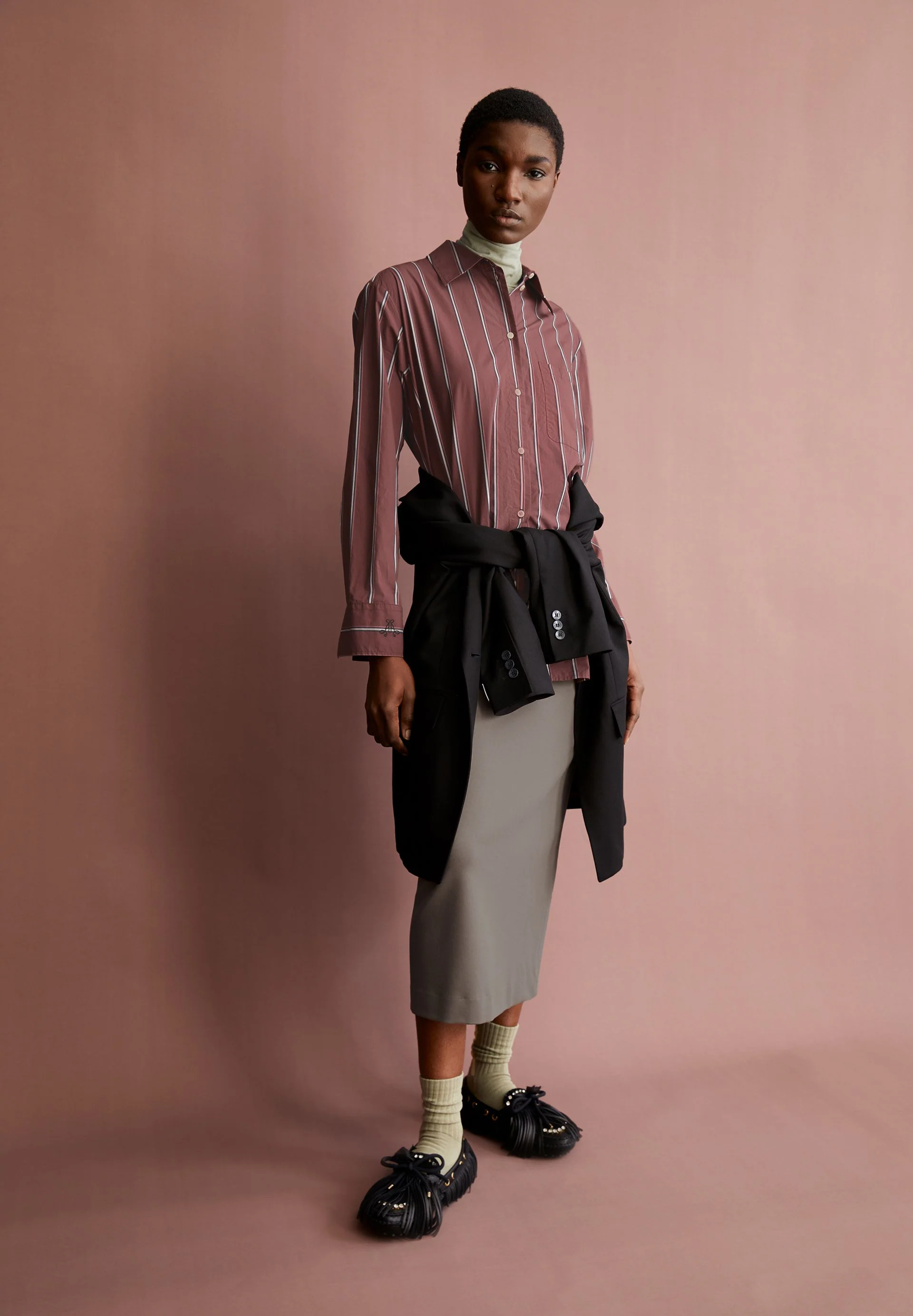 HALIAA STRIPED BLOUSE | dark berry - Image 4