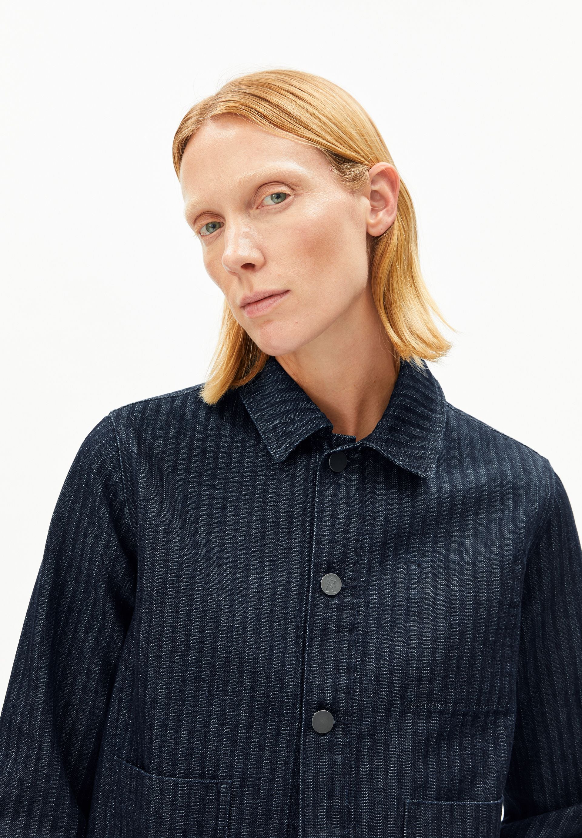 HERRINGBONE DENIM CHORE JACKE | rinse - Image 3