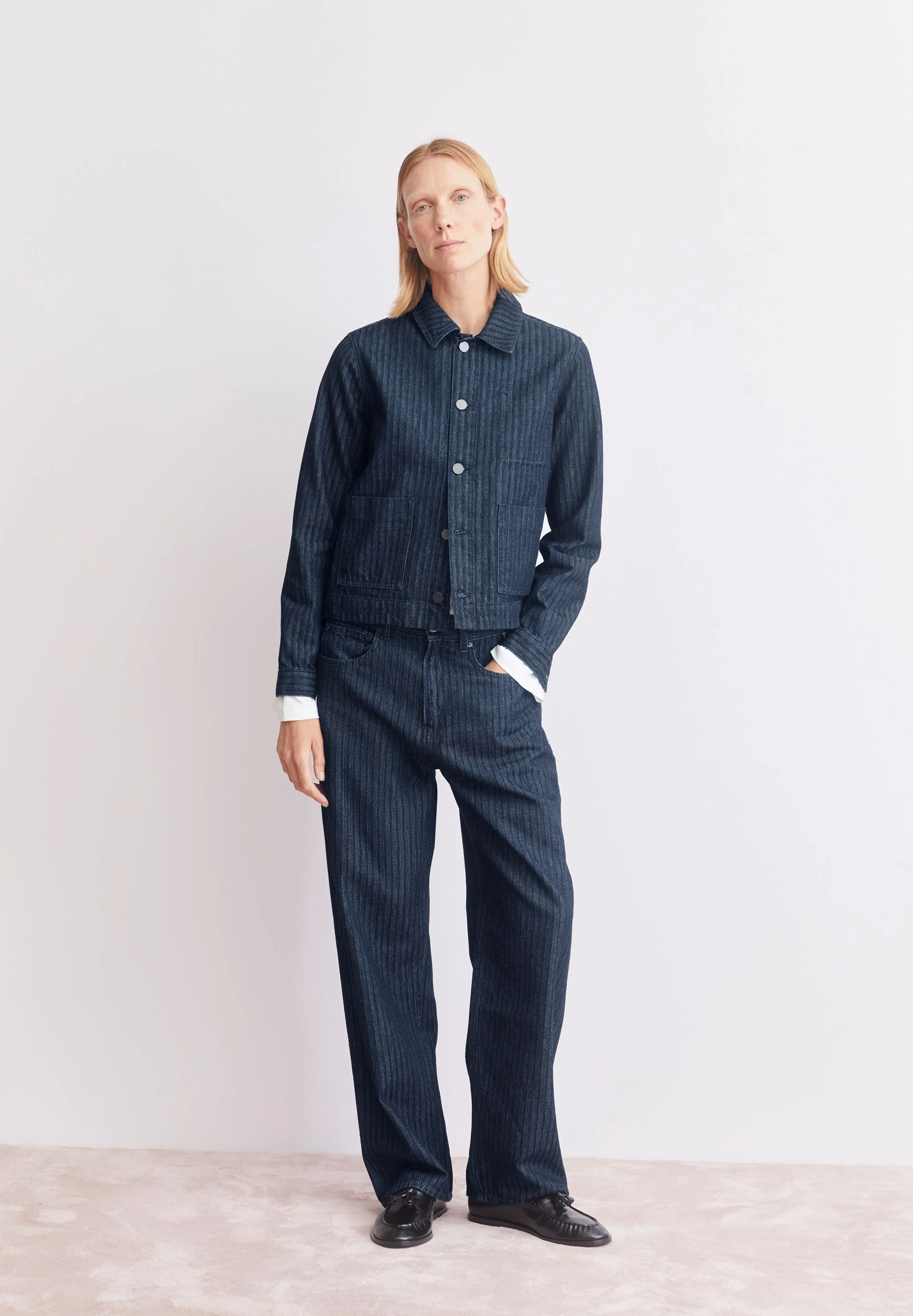HERRINGBONE DENIM CHORE JACKE | rinse - Image 4