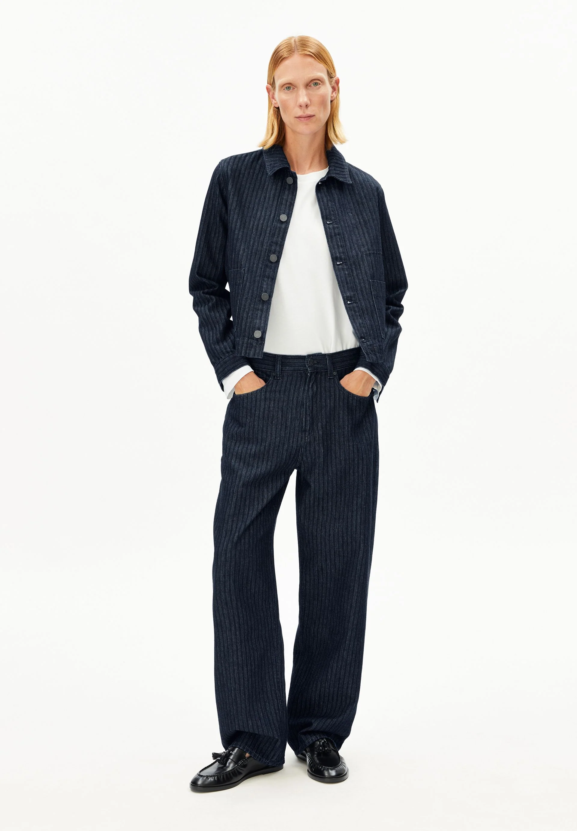 HERRINGBONE DENIM CHORE JACKE | rinse - Image 5