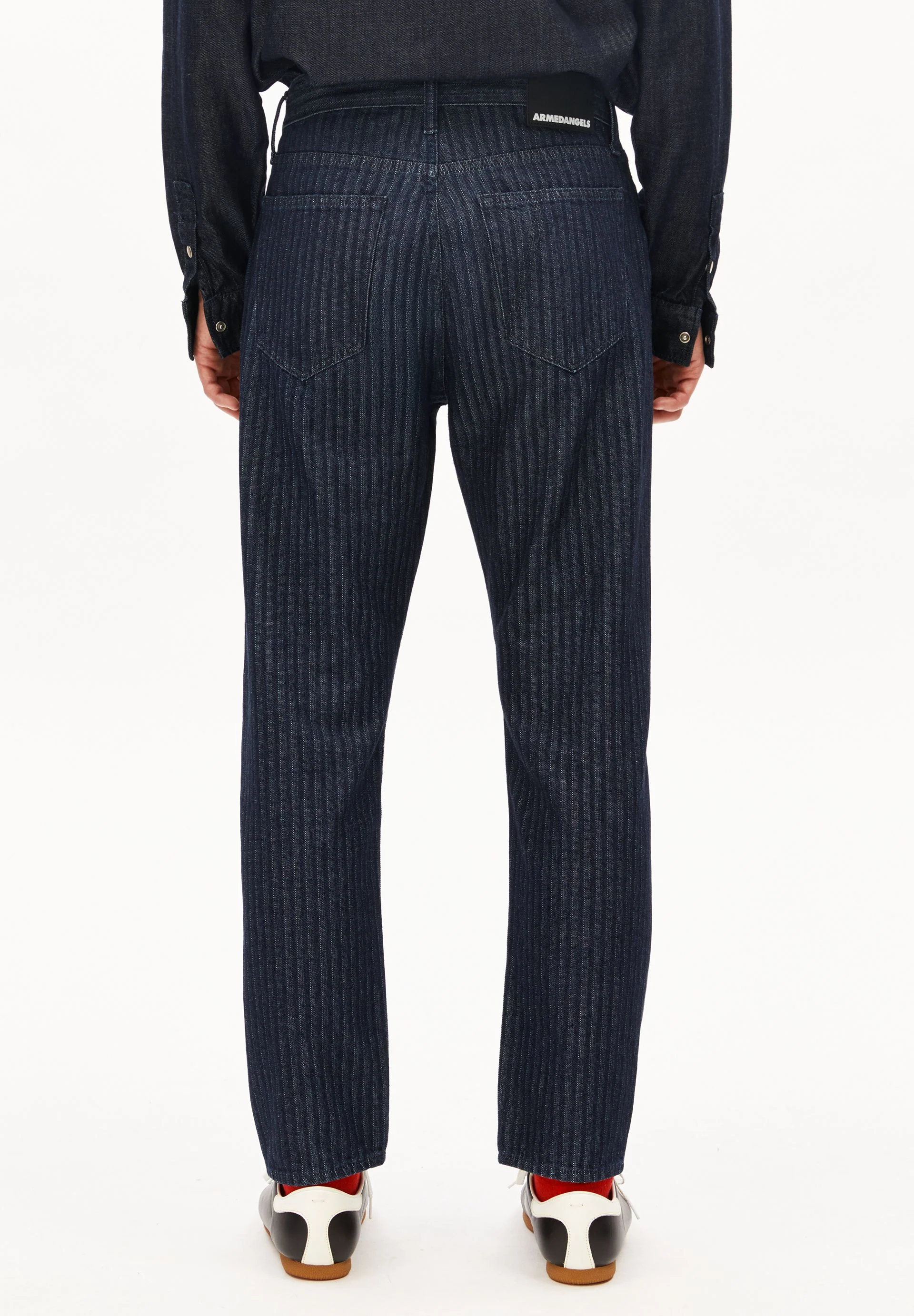 HERRINGBONE TAPERED JEANS | rinse - Image 2