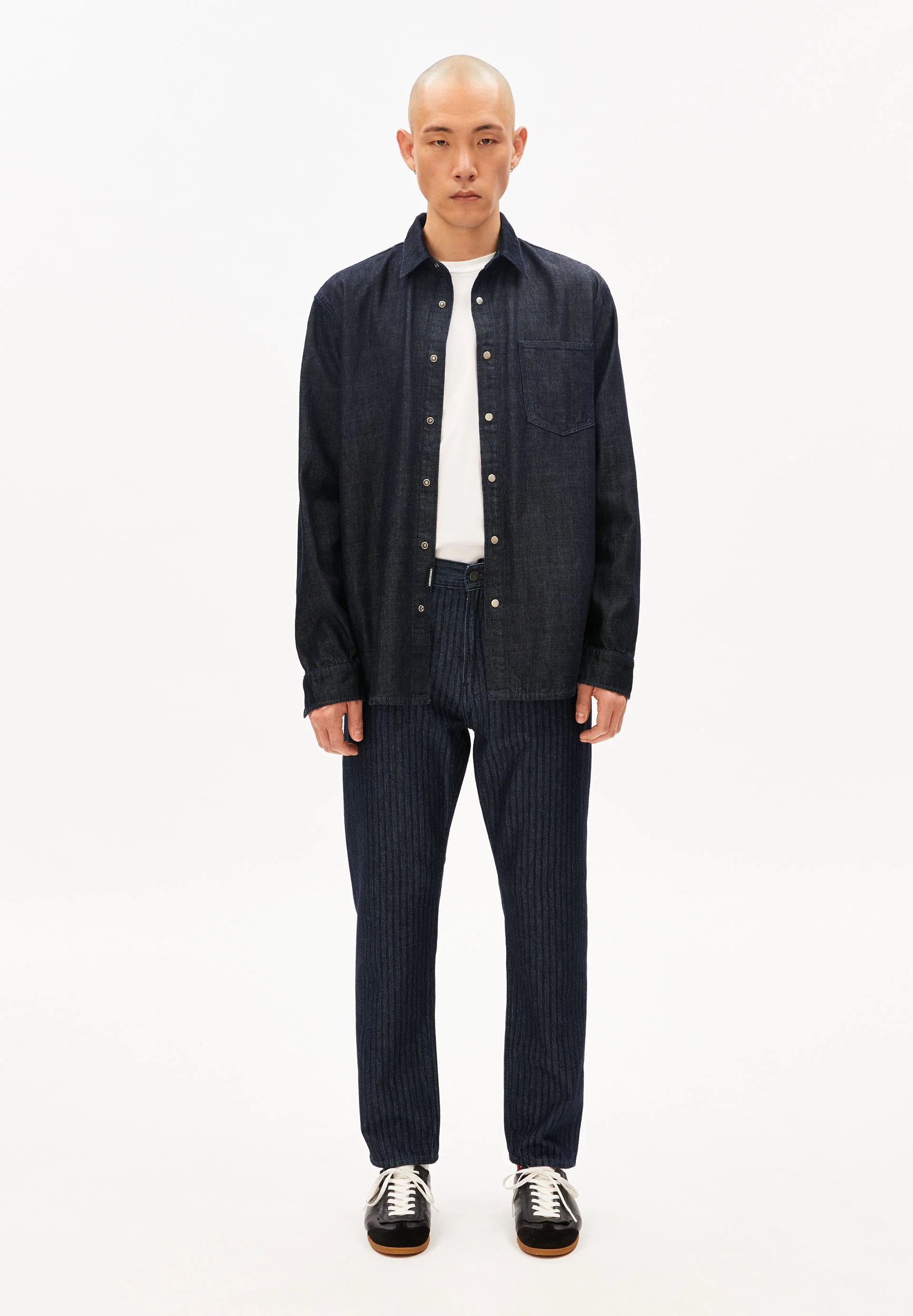 HERRINGBONE TAPERED JEANS | rinse - Image 5