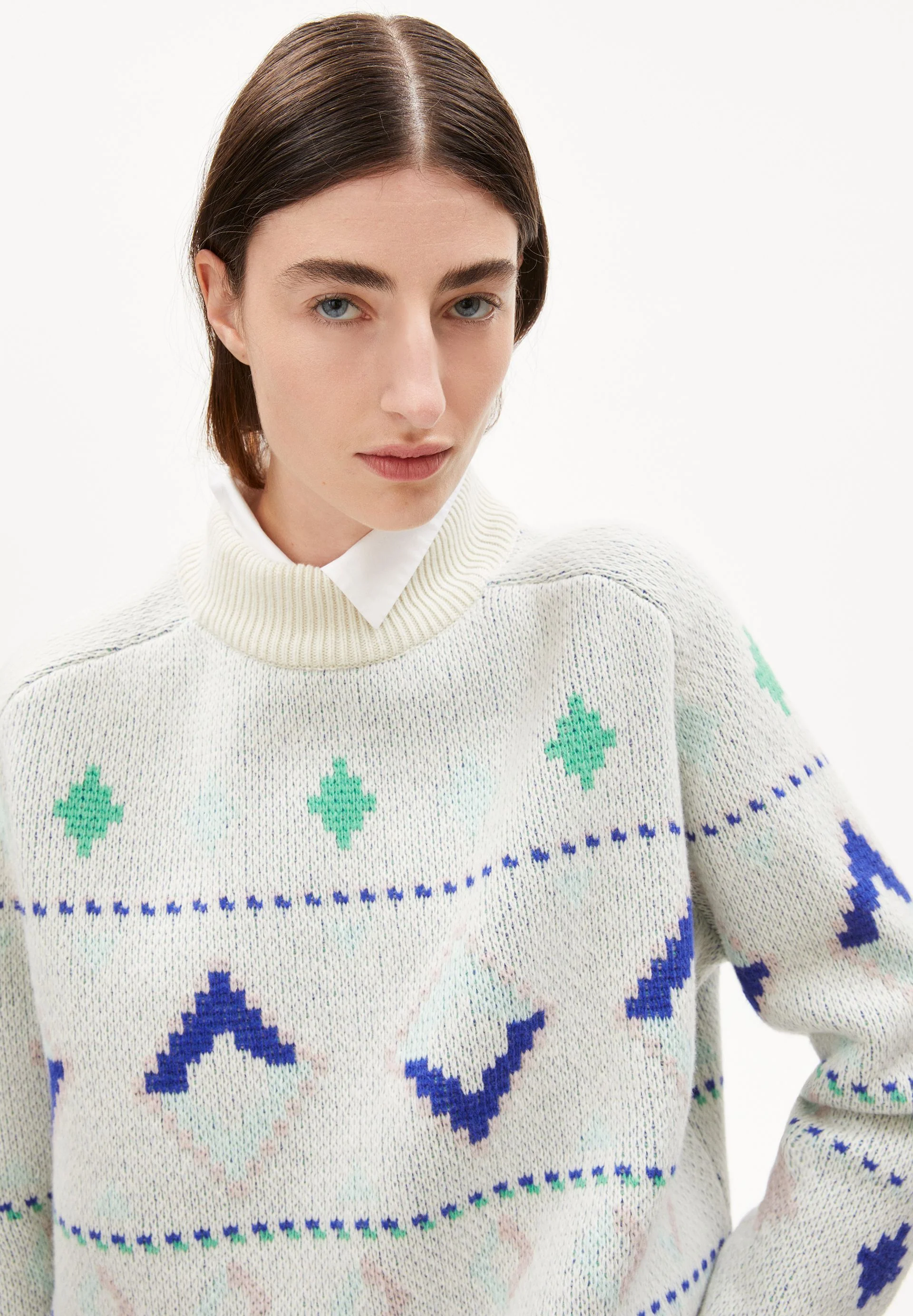 HOLGAA NAIVE FAIRISLE | oatmilk-apple neon - Image 3