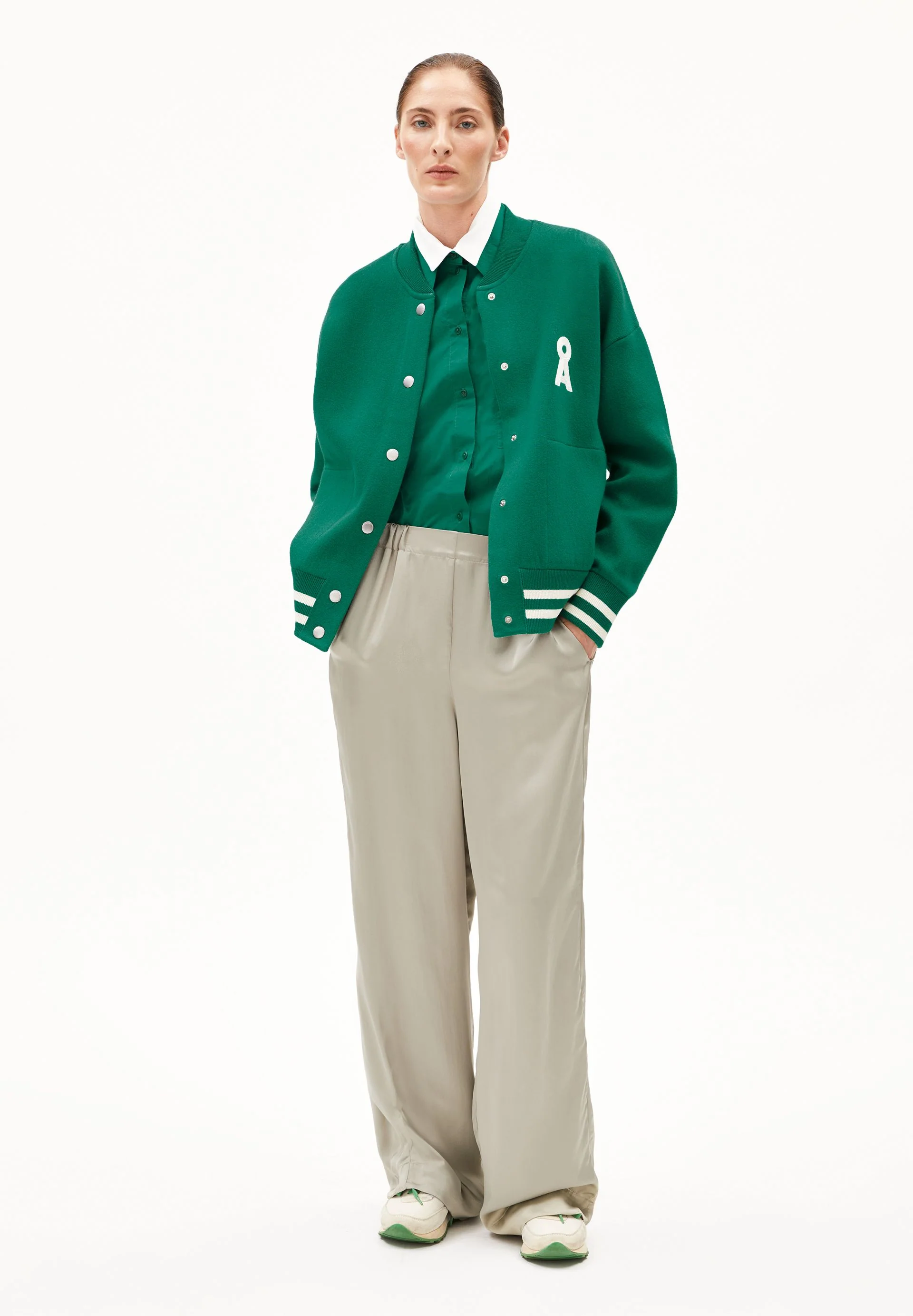 ICONIC Å BOMBERJACKE | emerald green-oatmilk - Image 5
