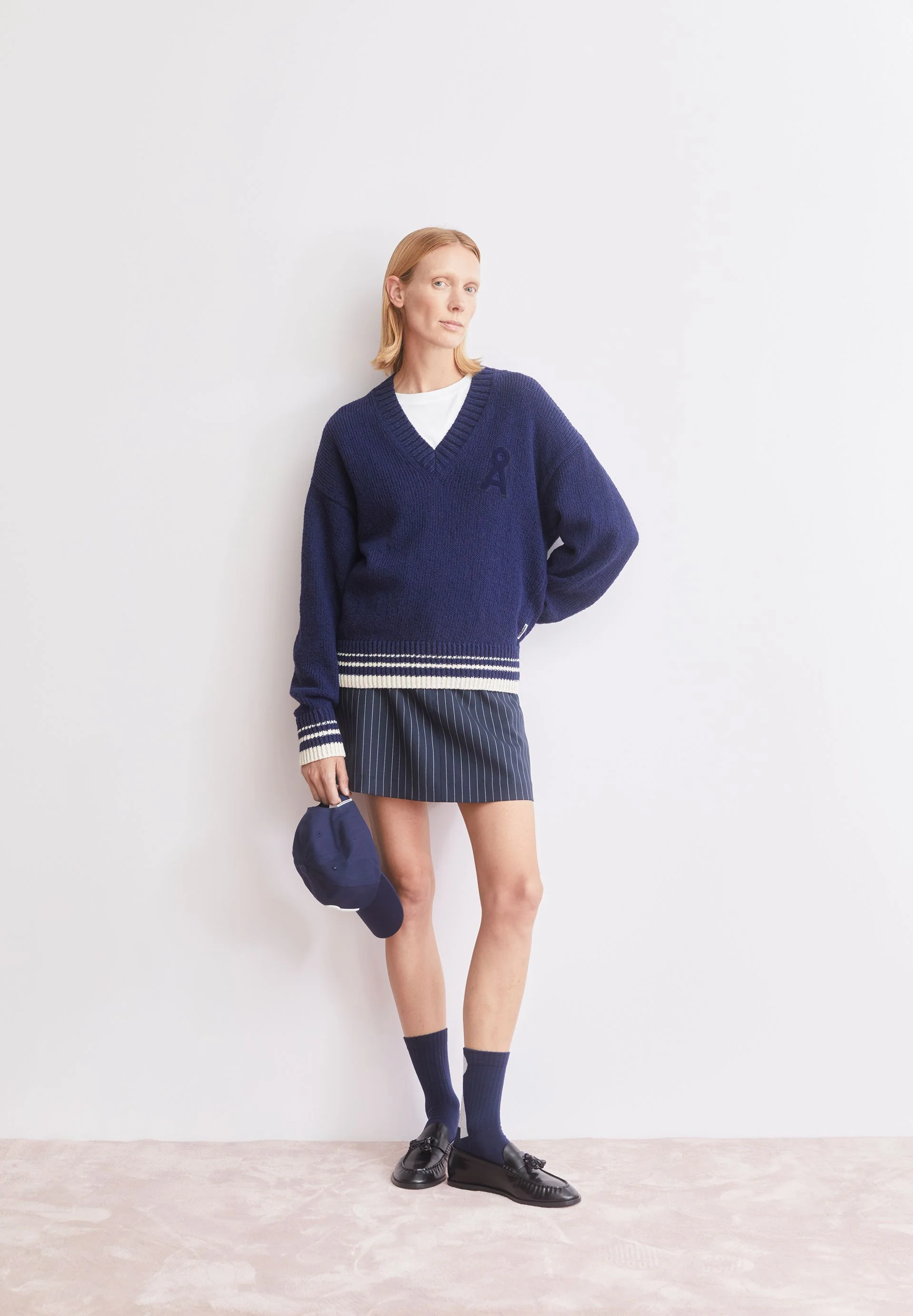 ICONIC Å COLLEGE STRICKPULLOVER | tinted navy-oatmilk - Image 4