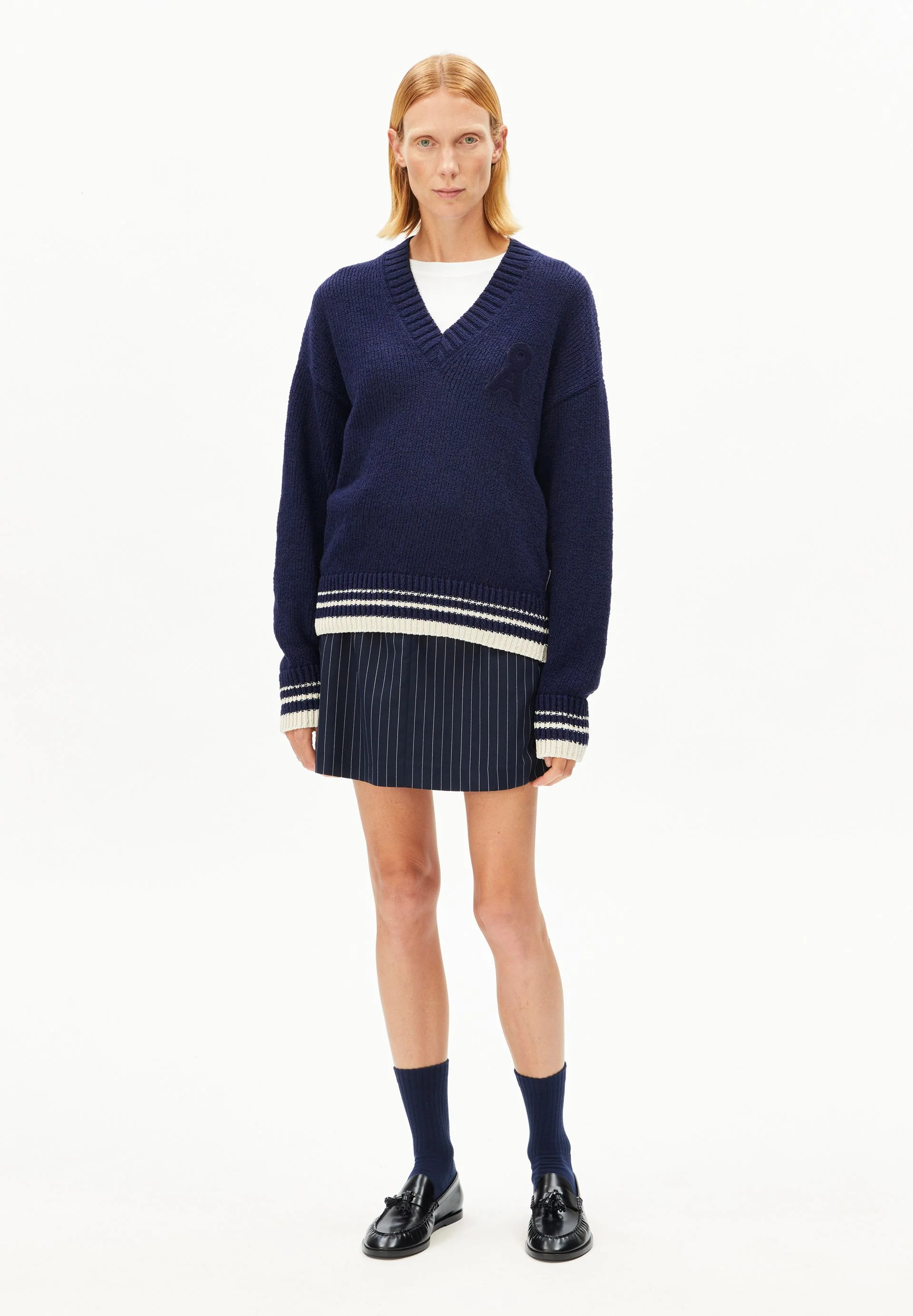 ICONIC Å COLLEGE STRICKPULLOVER | tinted navy-oatmilk - Image 5