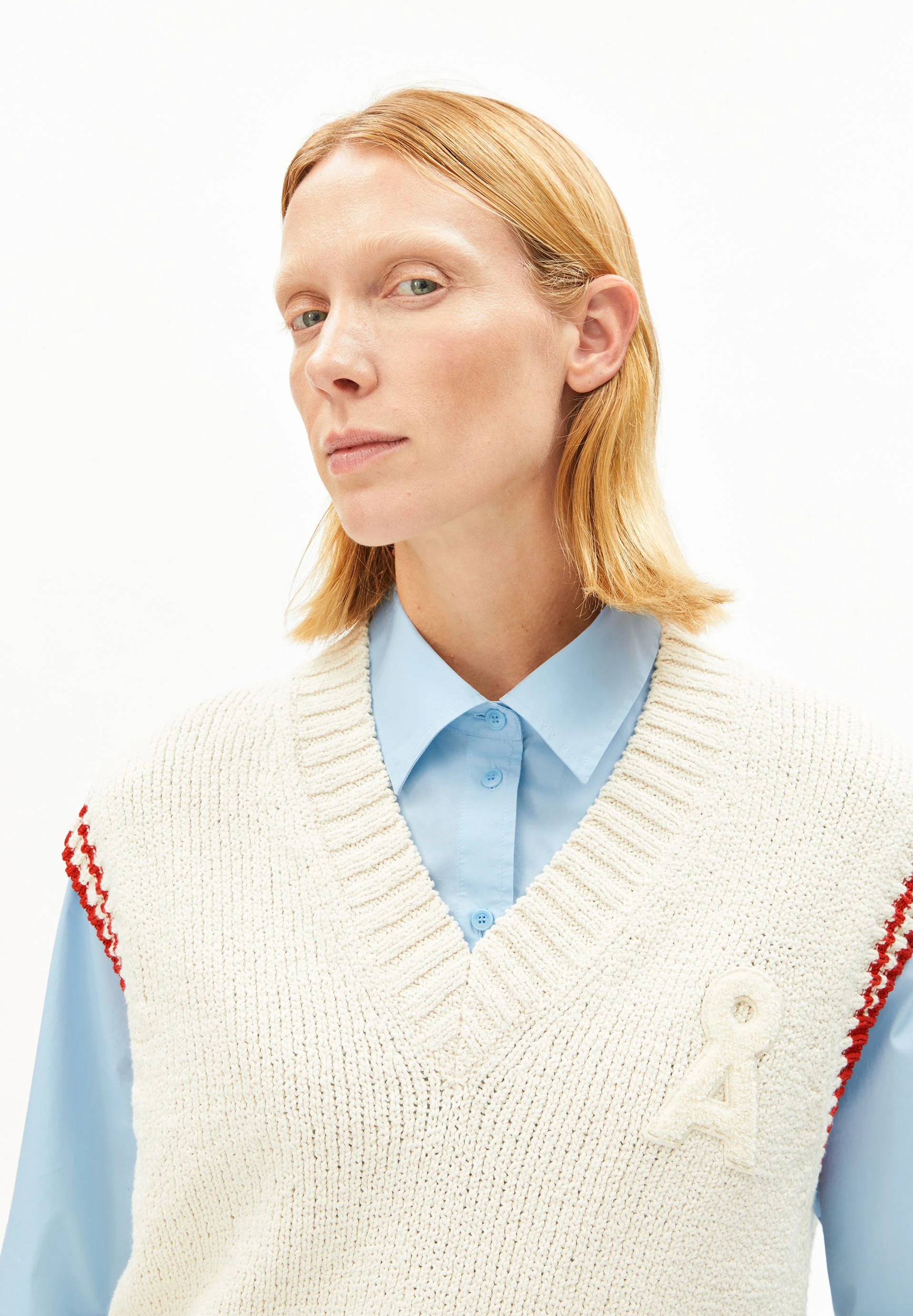 ICONIC Å COLLEGE PULLUNDER | oatmilk-mars red - Image 3