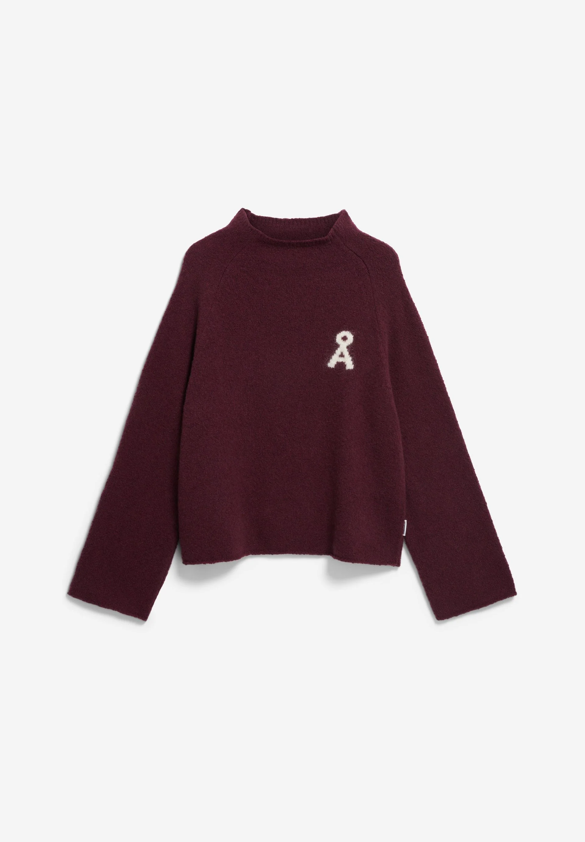 ICONIC Å BOUCLÉ  KNIT SWEATER | dark cranberry-oatmilk - Image 6