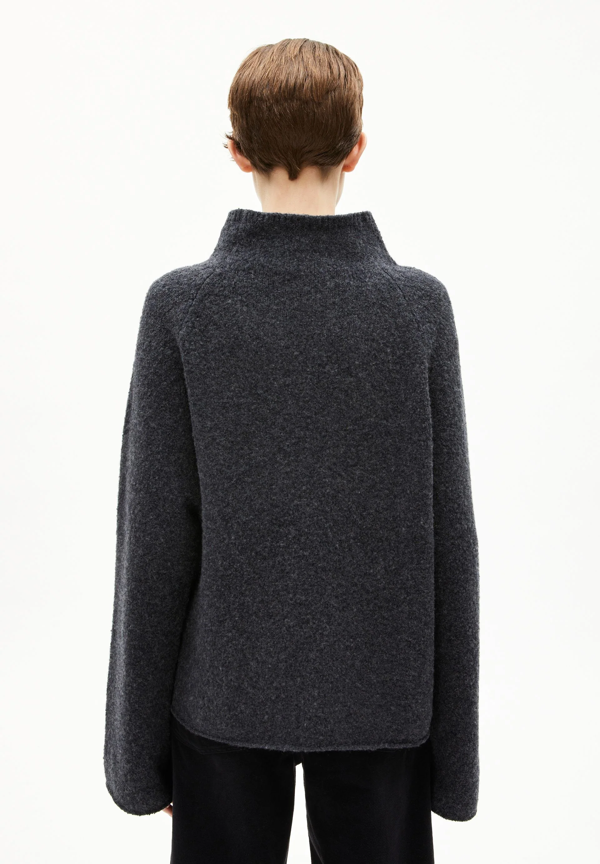 ICONIC Å BOUCLÉ  KNIT SWEATER | steel melange-oatmilk - Image 2