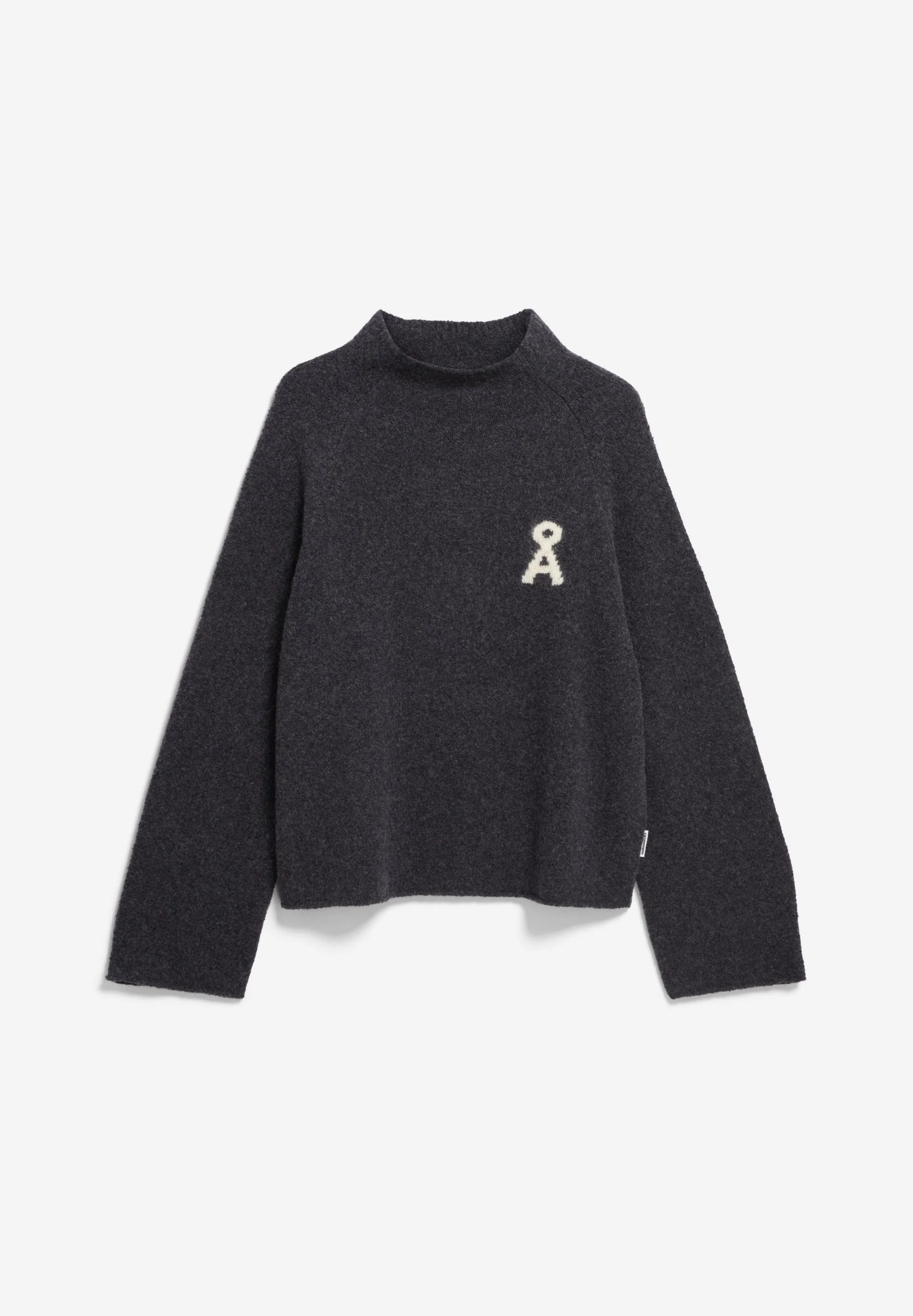 ICONIC Å BOUCLÉ  KNIT SWEATER | steel melange-oatmilk - Image 6