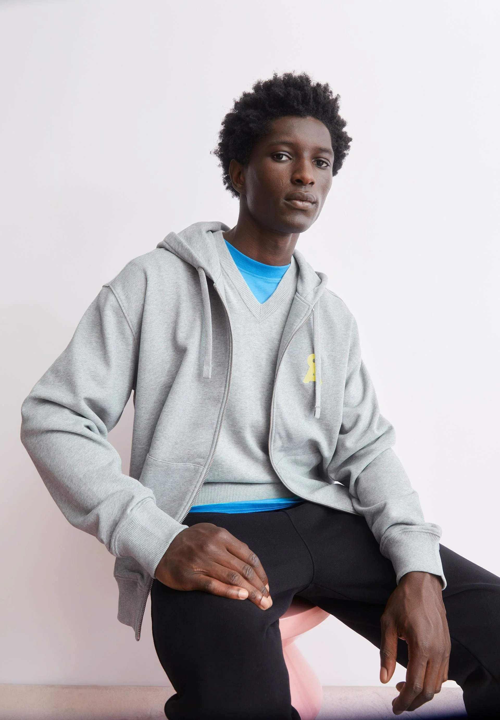 ICONIC Å SAROMIAAN SWEATJACKE | silver melange - Image 4