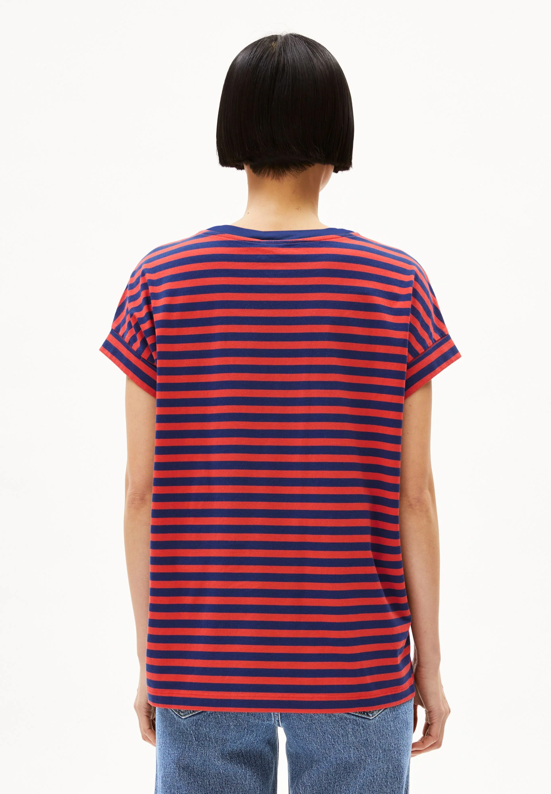 IDAARA GESTREIFTES T-SHIRT | blue noon-coral blush - Image 2