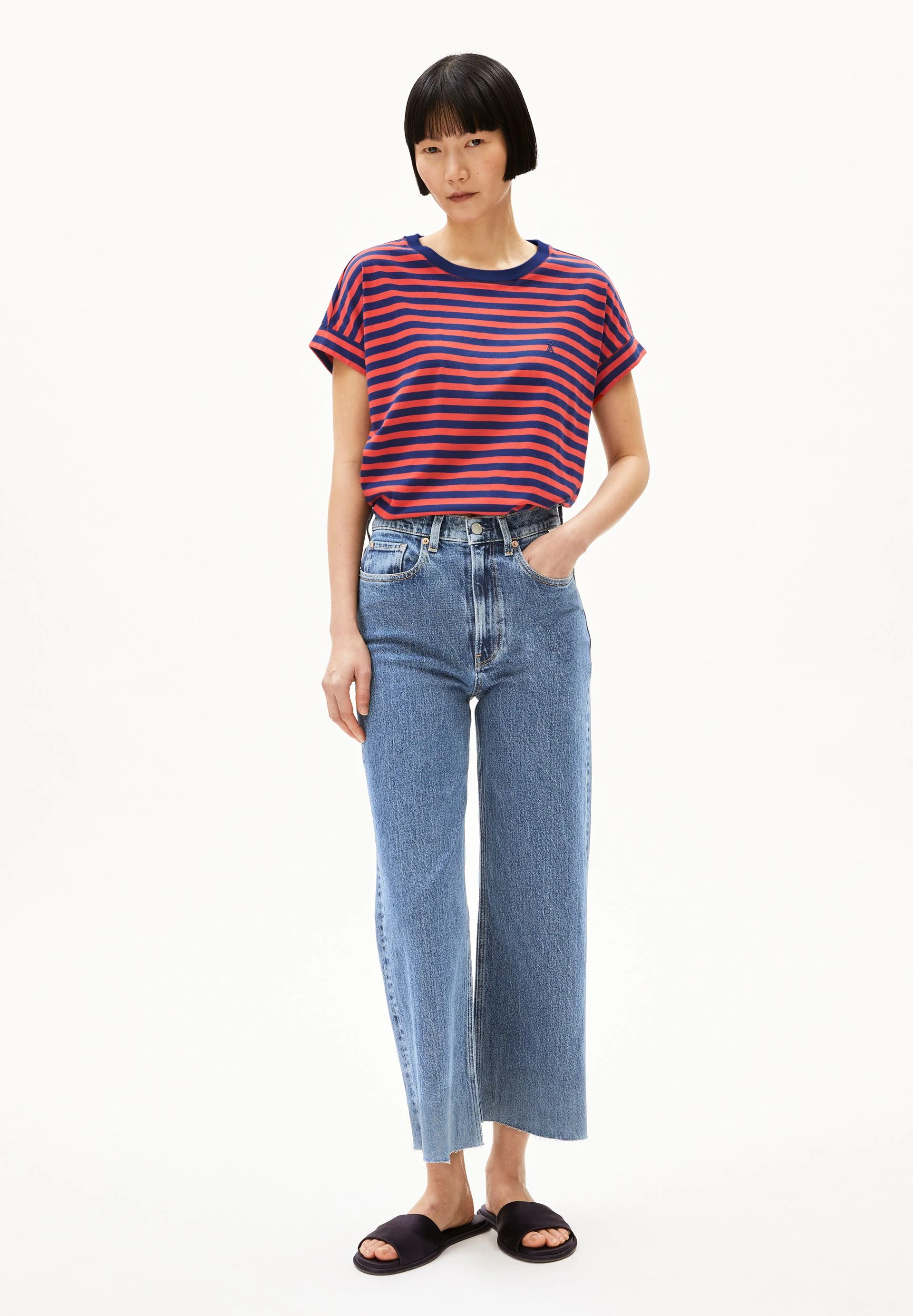 IDAARA GESTREIFTES T-SHIRT | blue noon-coral blush - Image 5