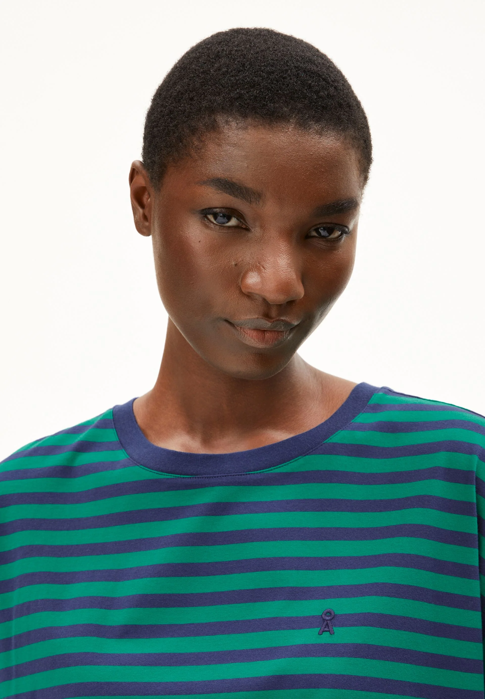 IDAARA GESTREIFTES T-SHIRT | emerald green-blue noon - Image 3