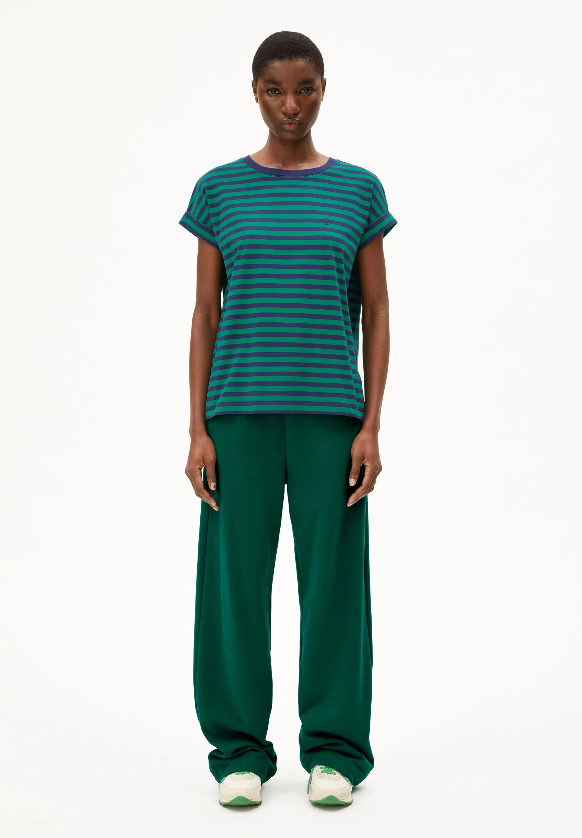 IDAARA GESTREIFTES T-SHIRT | emerald green-blue noon - Image 5