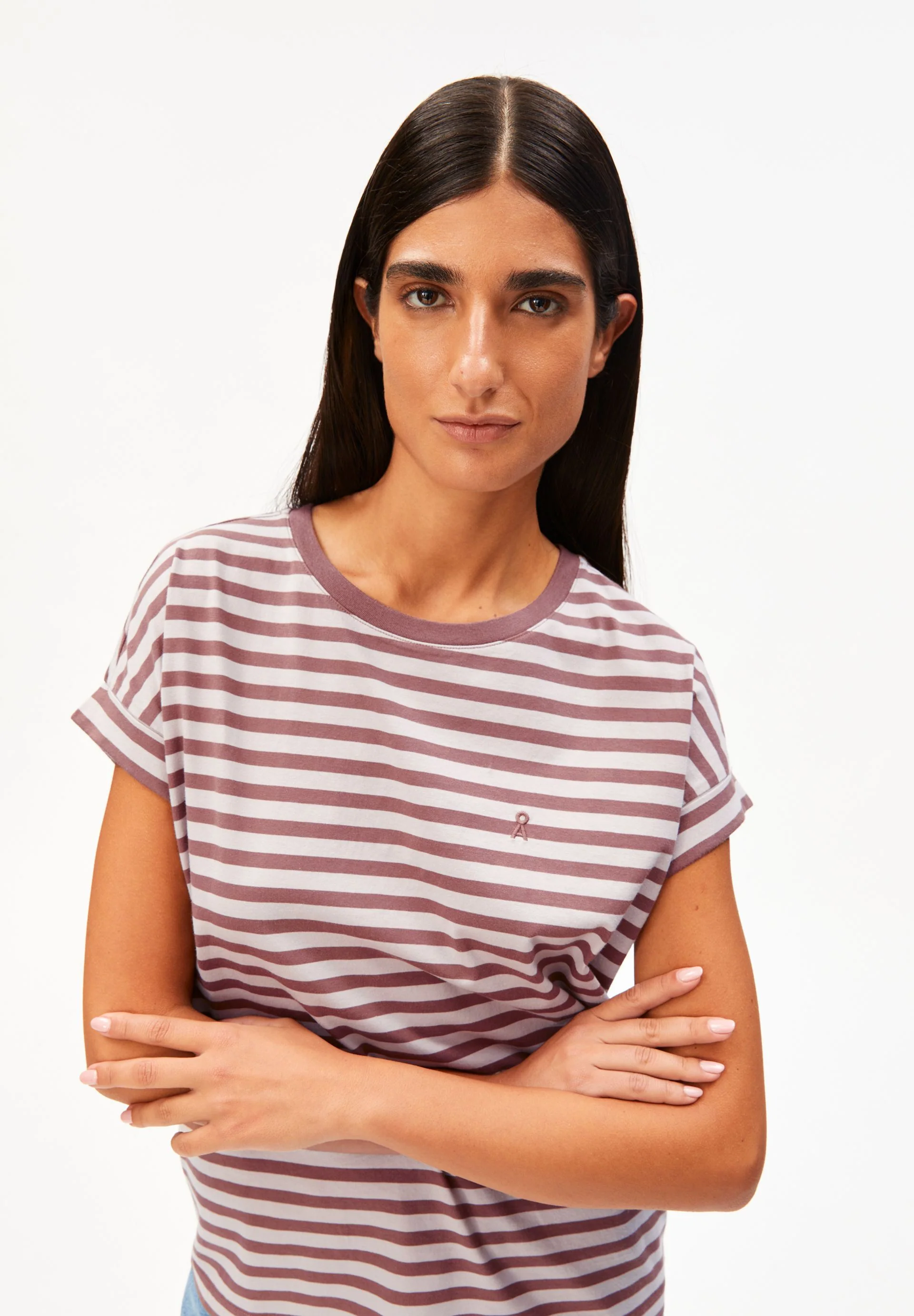IDAARA GESTREIFTES T-SHIRT | ice grape-dark berry - Image 3