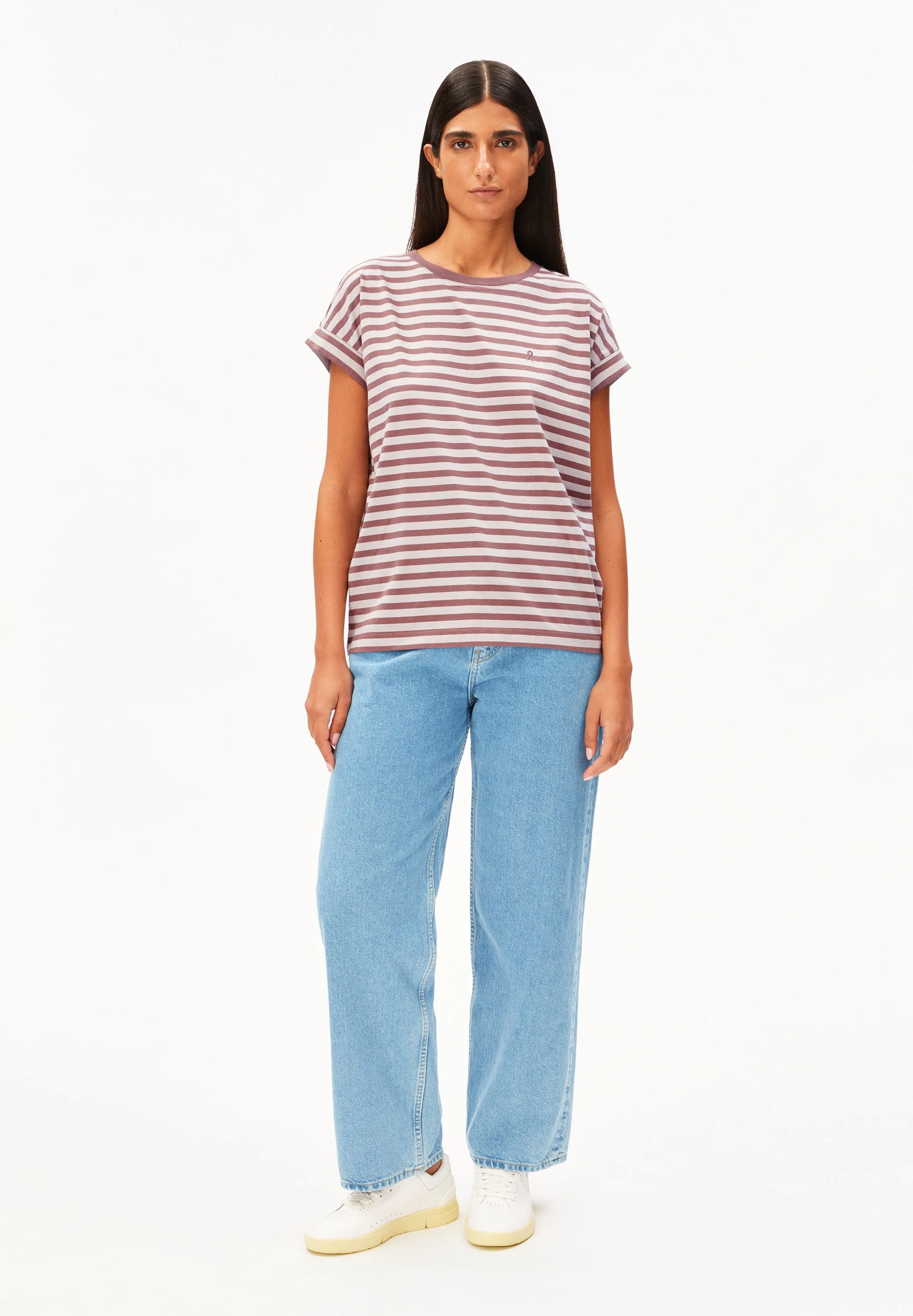 IDAARA GESTREIFTES T-SHIRT | ice grape-dark berry - Image 5