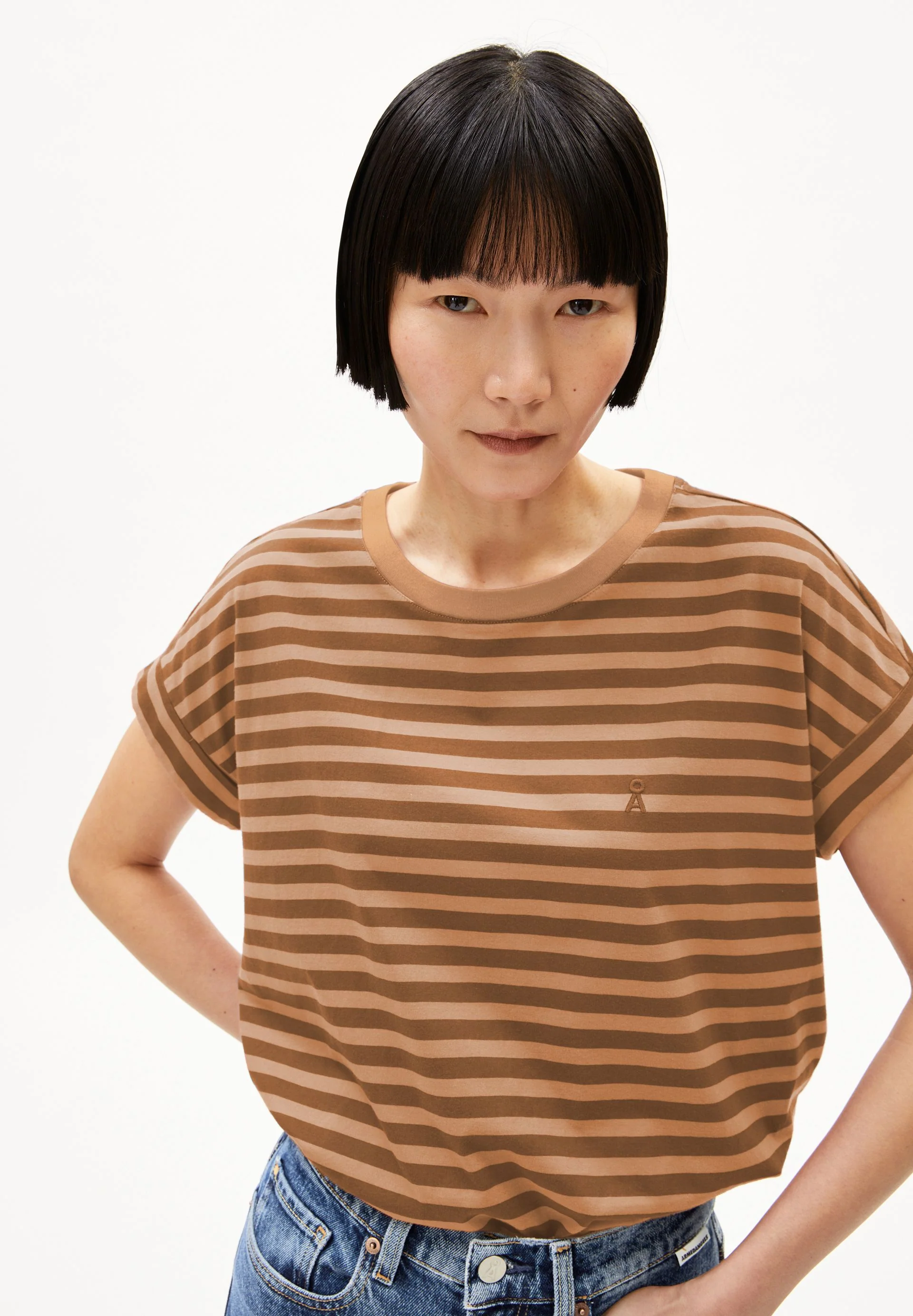 IDAARA GESTREIFTES T-SHIRT | pale umber-toasty tan - Image 3
