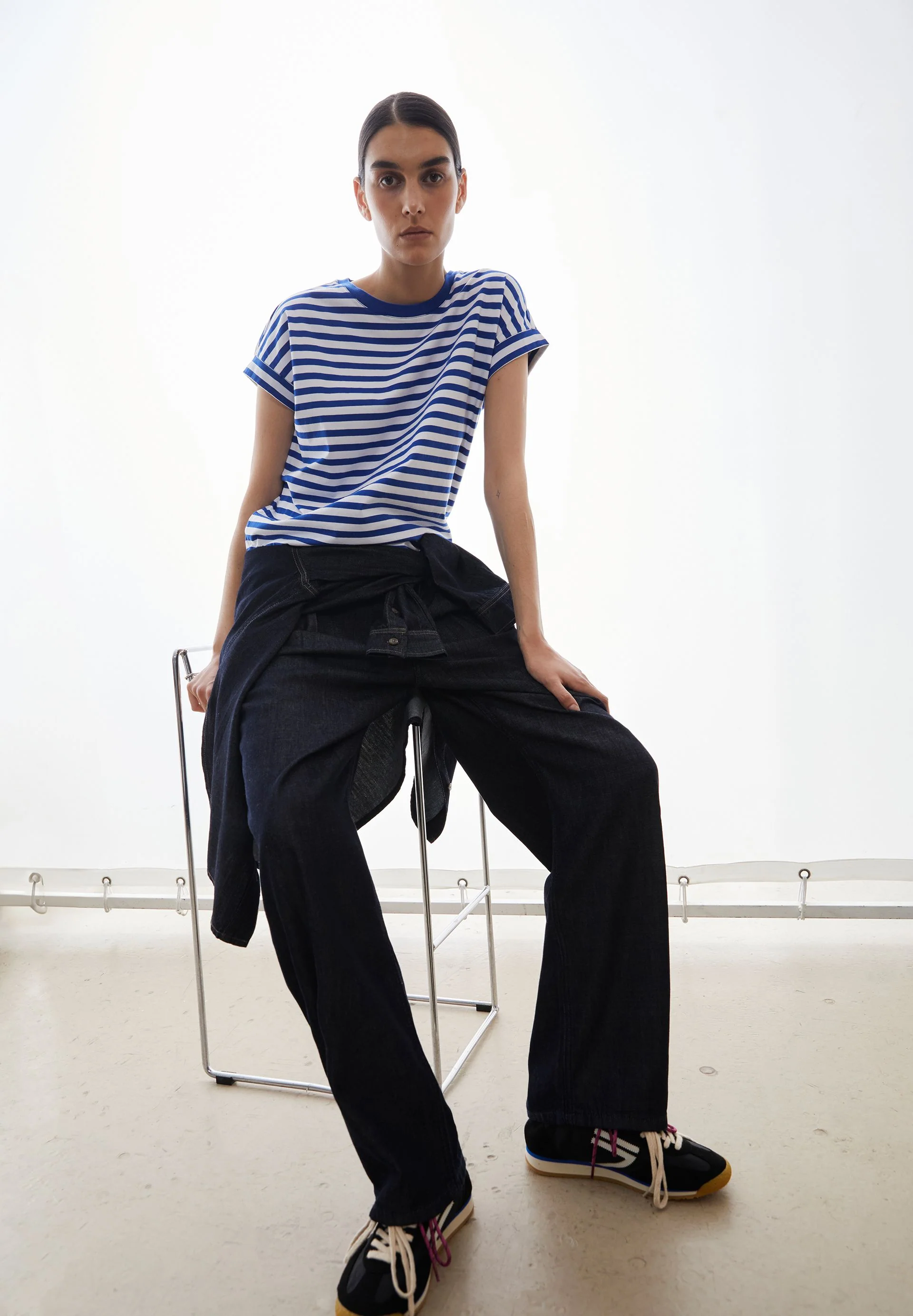 IDAARA GESTREIFTES T-SHIRT | white-dynamo blue - Image 4