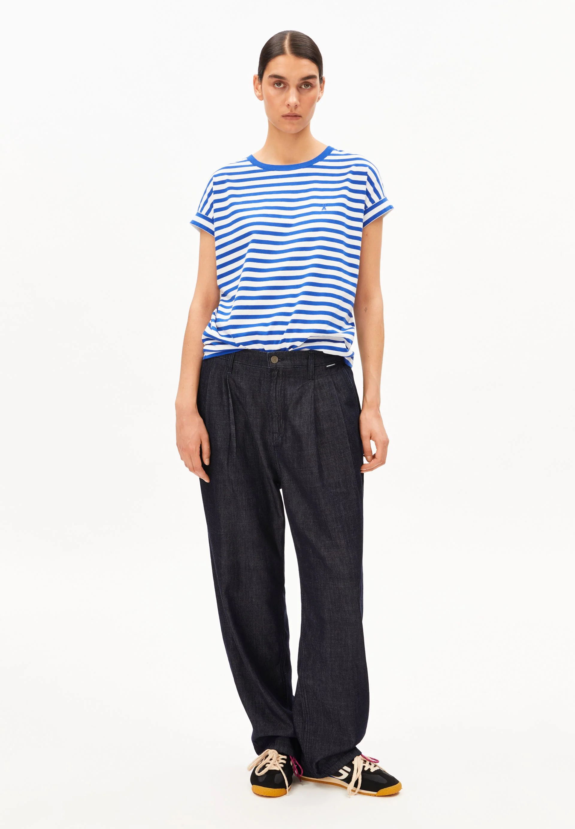 IDAARA GESTREIFTES T-SHIRT | white-dynamo blue - Image 5