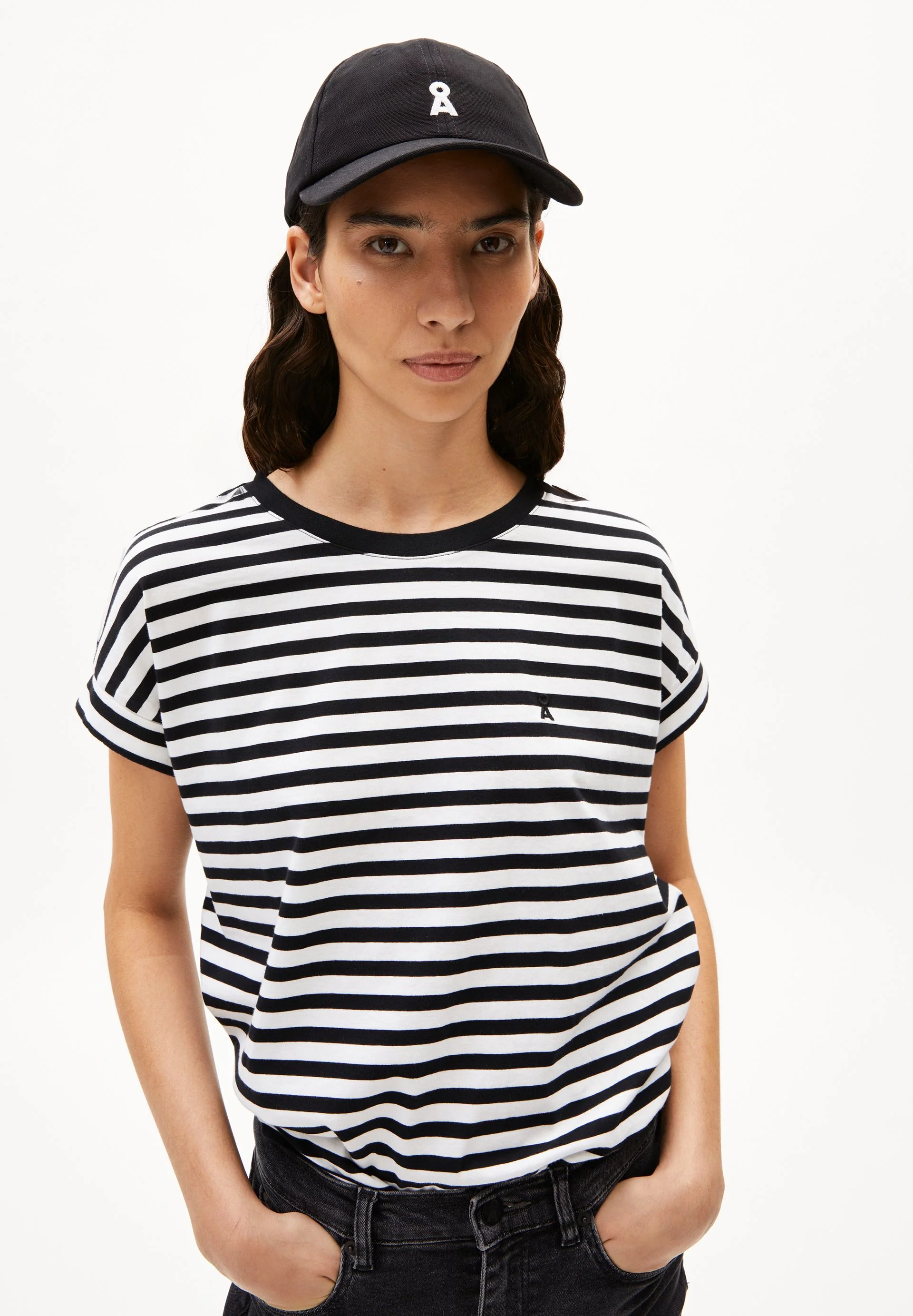 IDAARA GESTREIFTES T-SHIRT | white-black - Image 3
