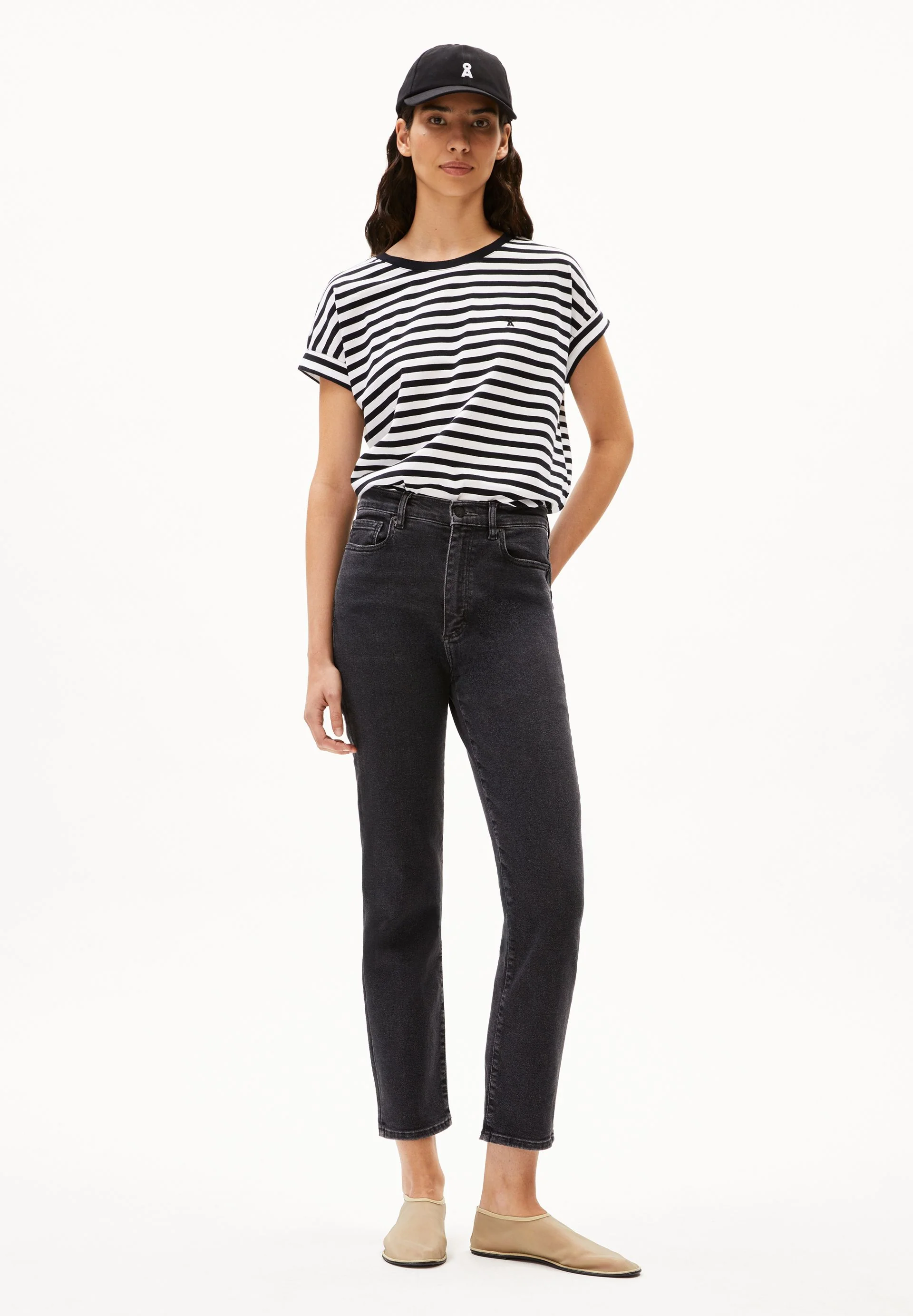 IDAARA GESTREIFTES T-SHIRT | white-black - Image 5