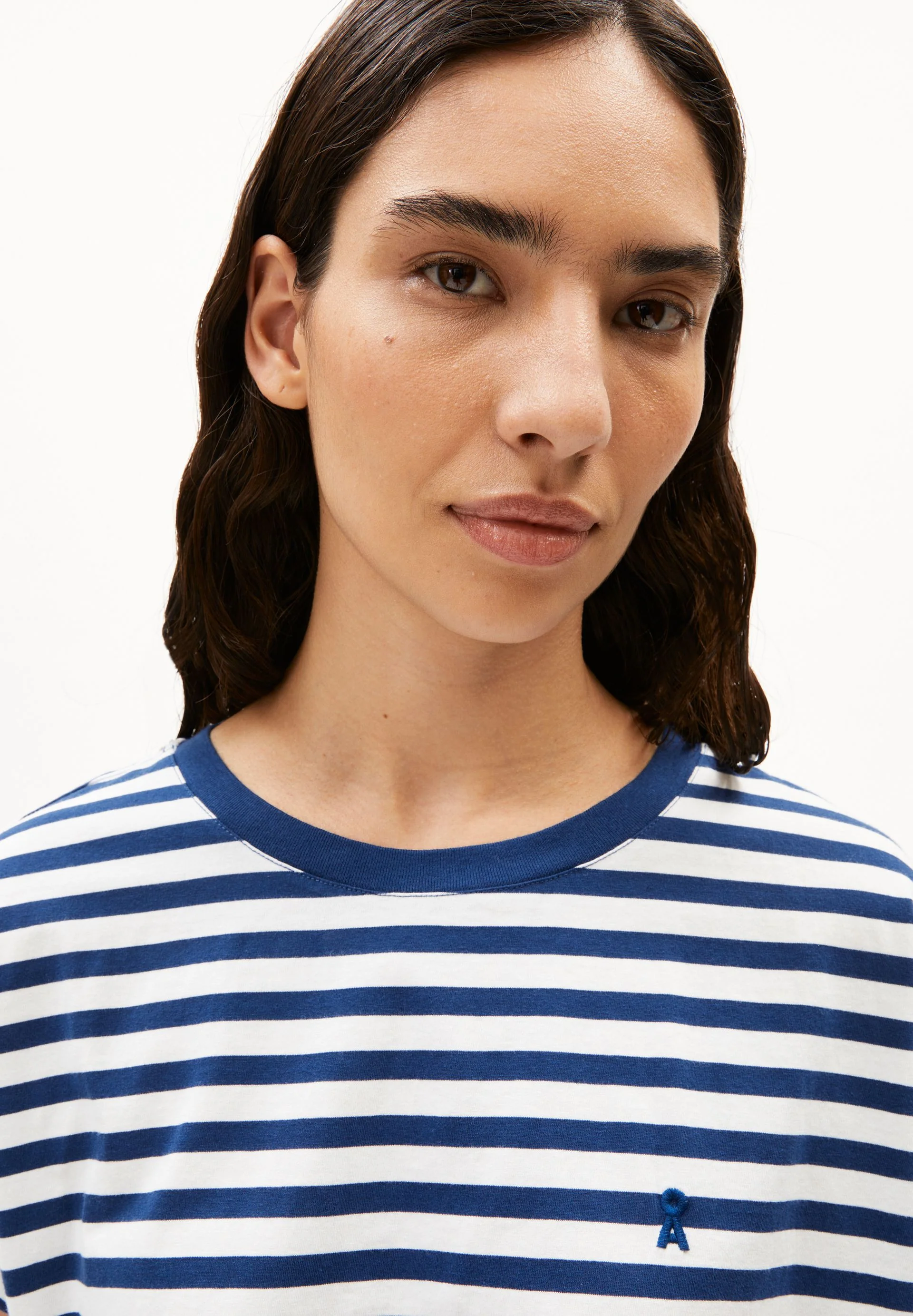 IDAARA GESTREIFTES T-SHIRT | white-faded indigo - Image 3