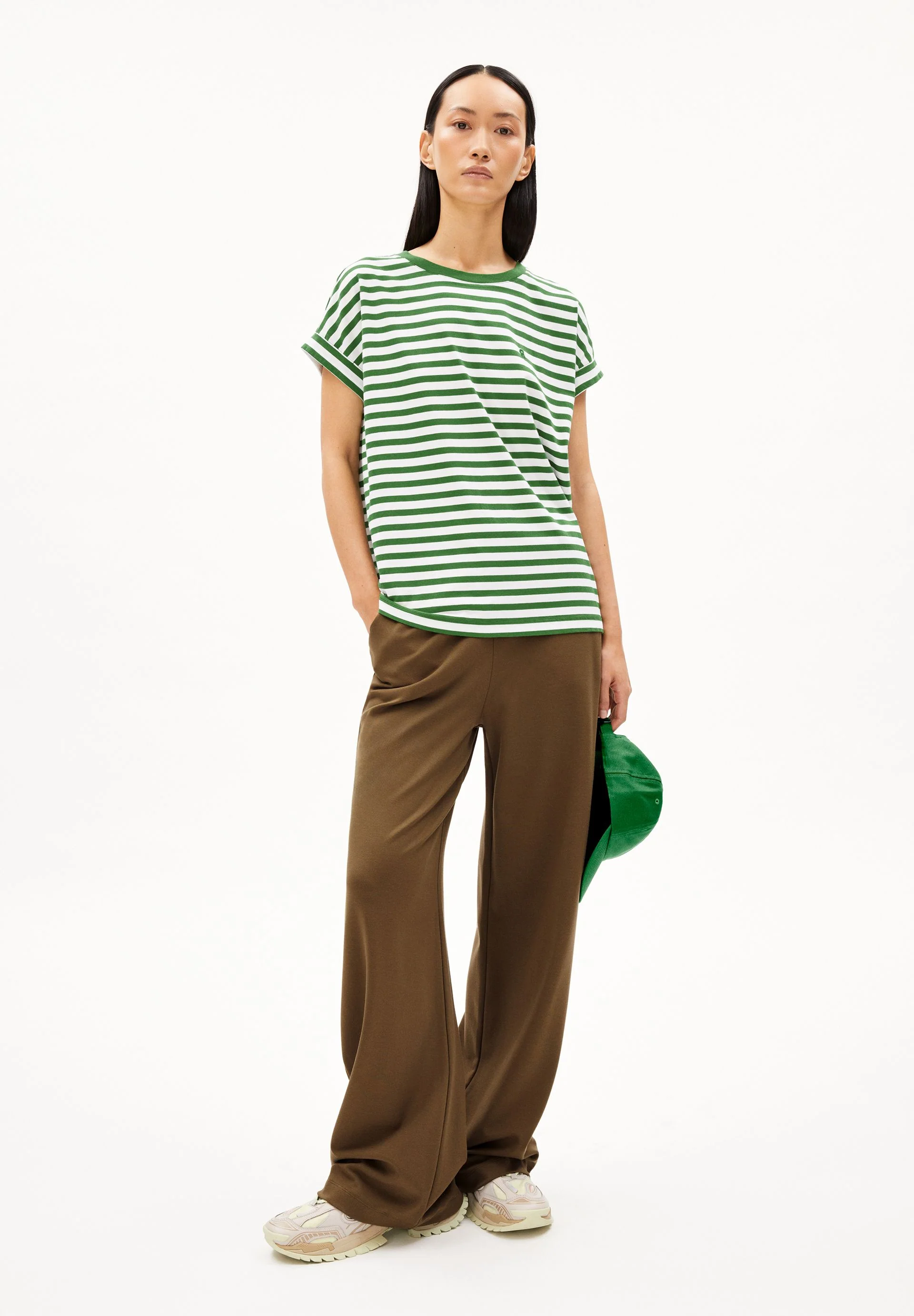 IDAARA GESTREIFTES T-SHIRT | white-ivy green - Image 5