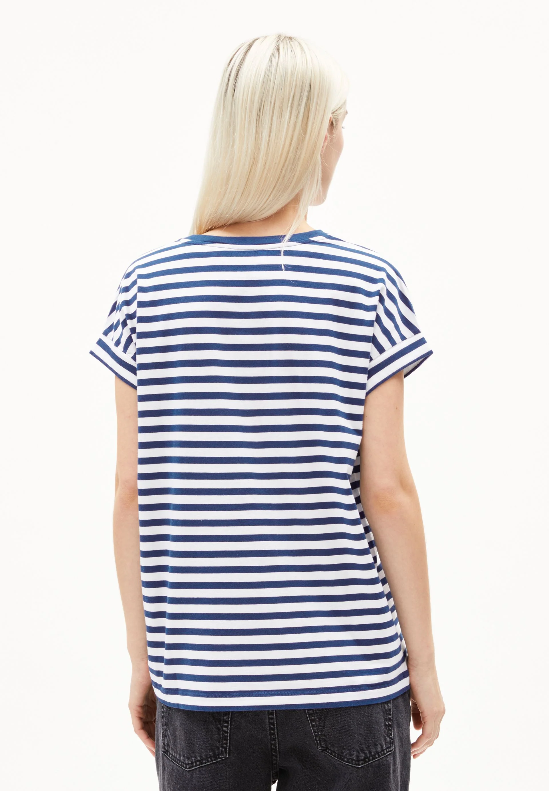 IDAARA GESTREIFTES T-SHIRT | white-lapis blue - Image 2