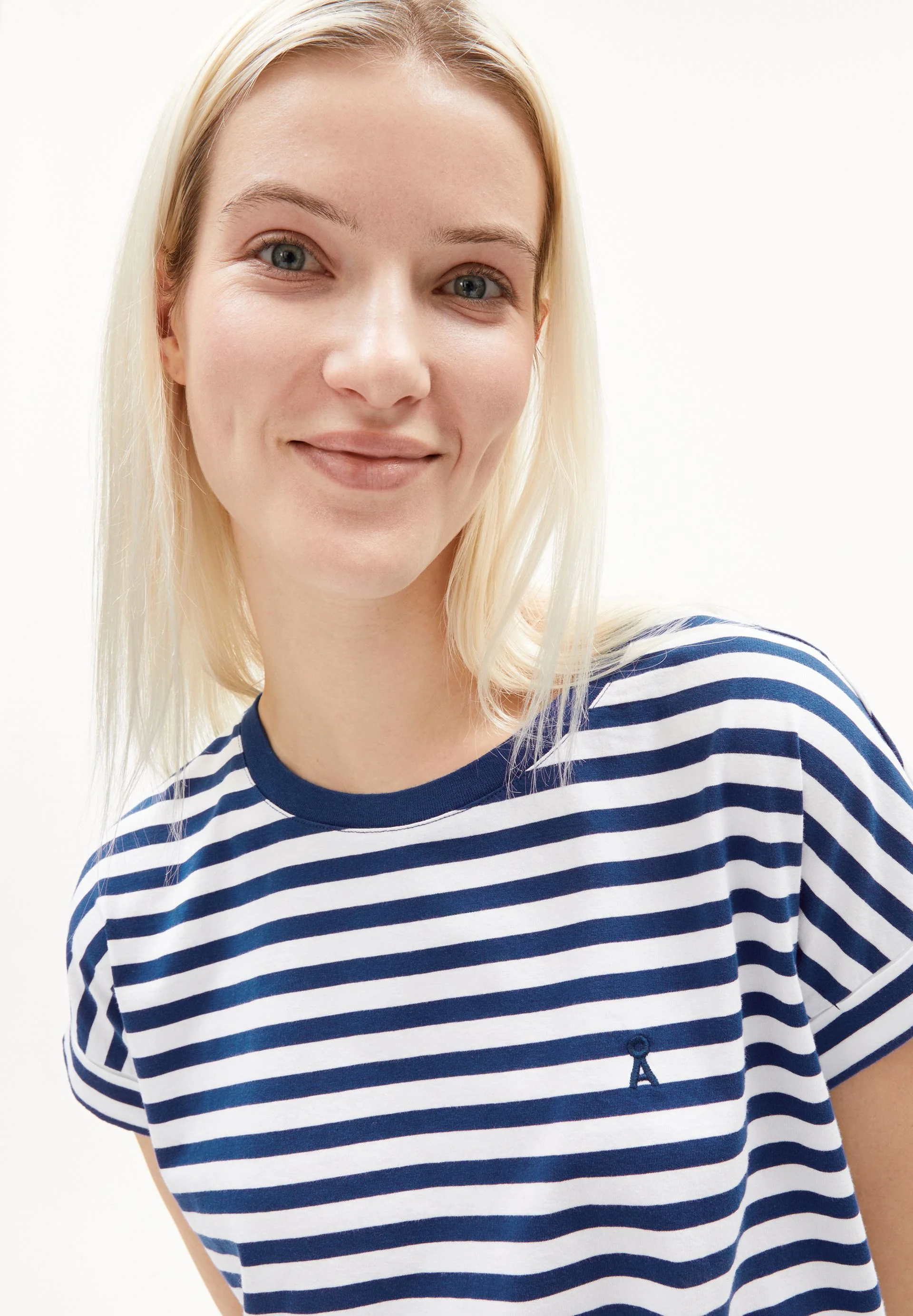 IDAARA GESTREIFTES T-SHIRT | white-lapis blue - Image 3