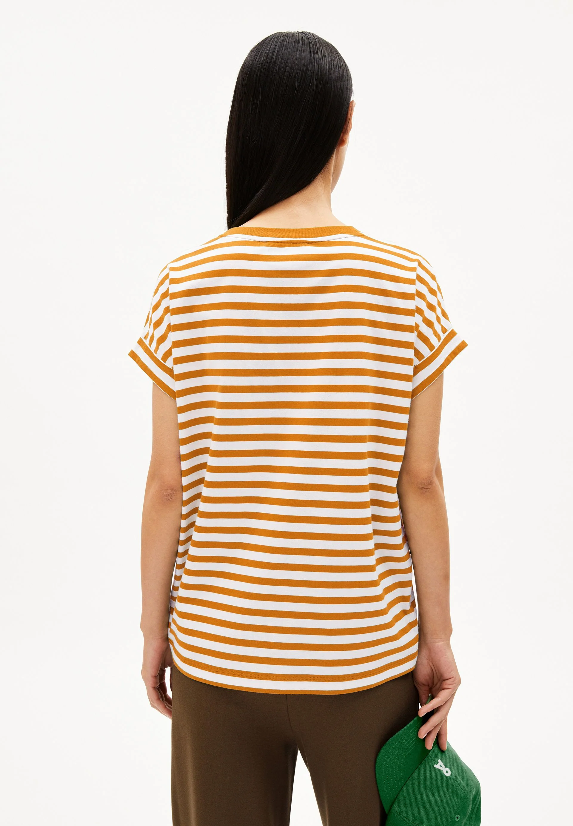 IDAARA GESTREIFTES T-SHIRT | white-light tangerine - Image 2