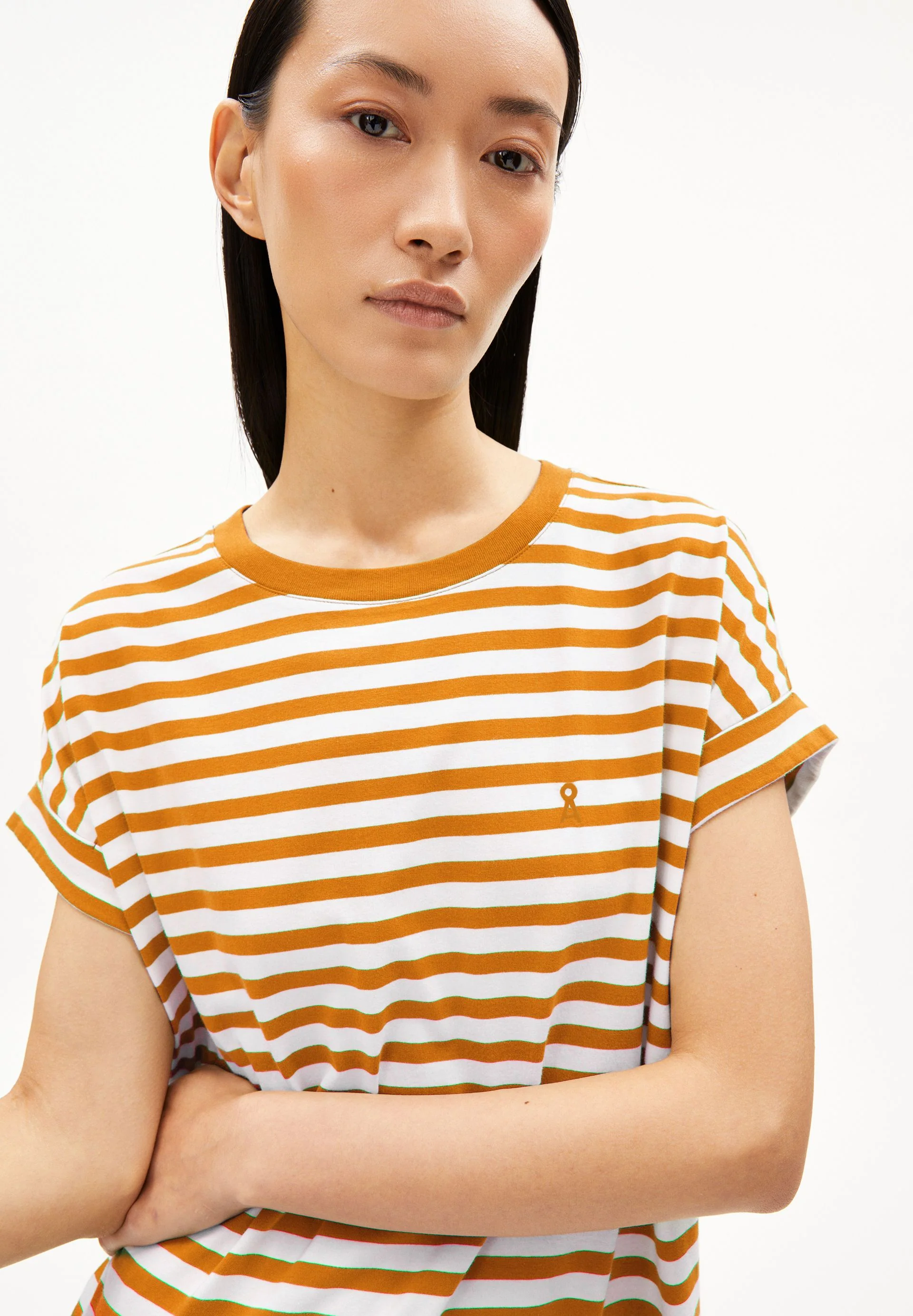 IDAARA GESTREIFTES T-SHIRT | white-light tangerine - Image 3