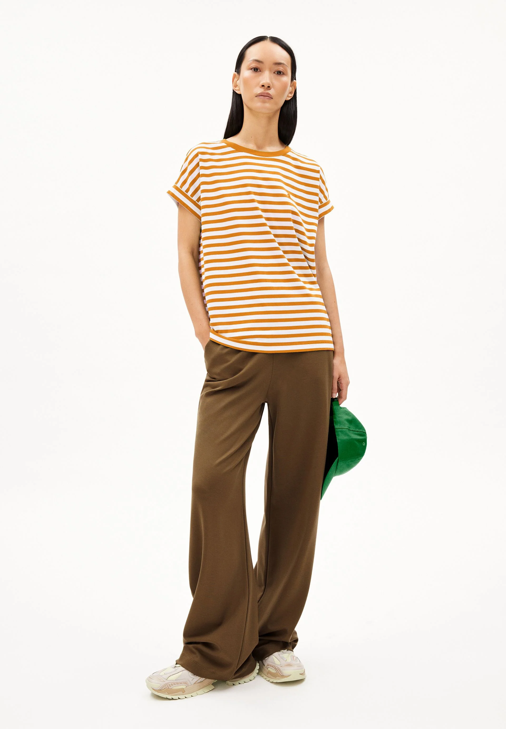 IDAARA GESTREIFTES T-SHIRT | white-light tangerine - Image 5