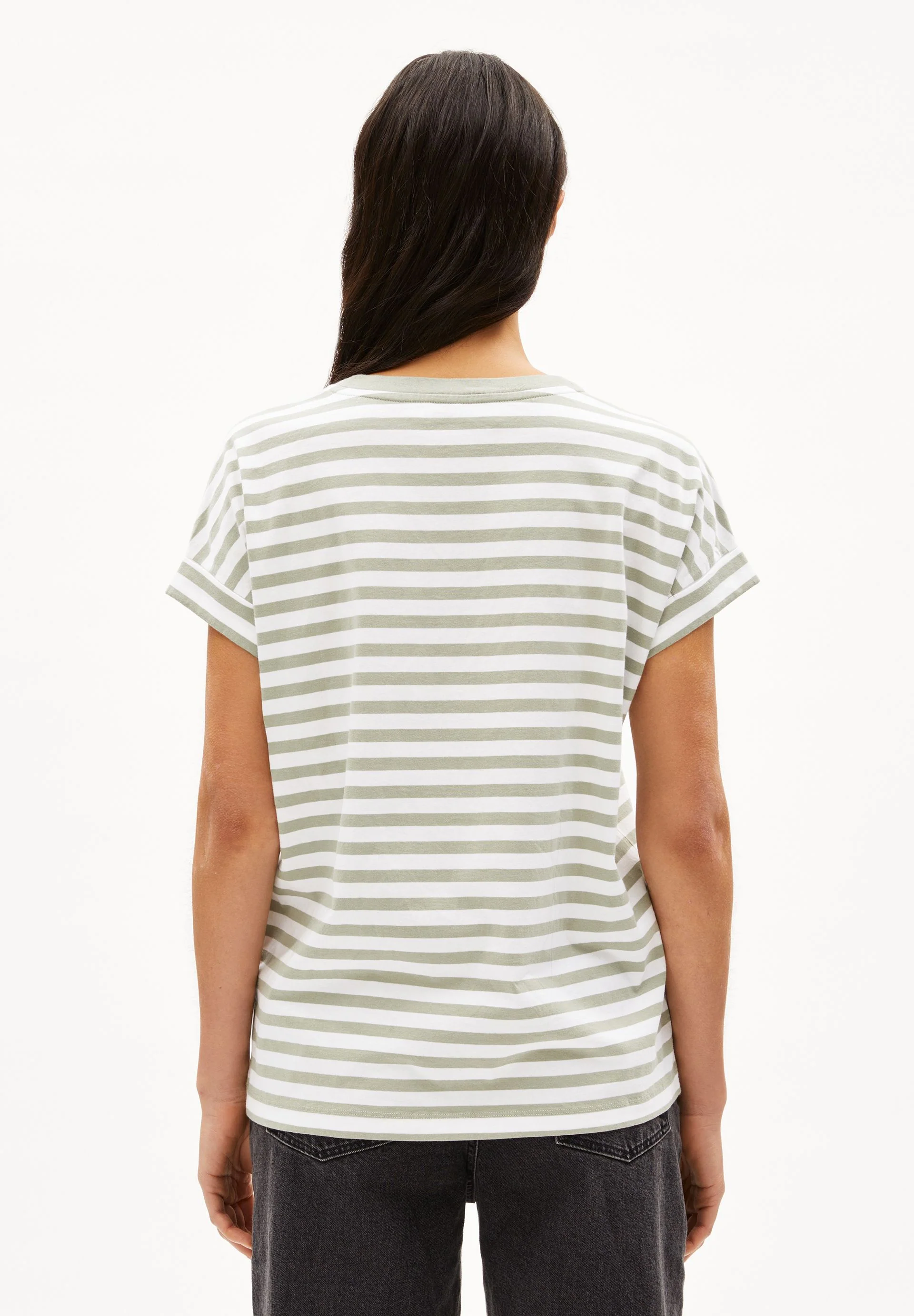 IDAARA GESTREIFTES T-SHIRT | white-seagreen - Image 2