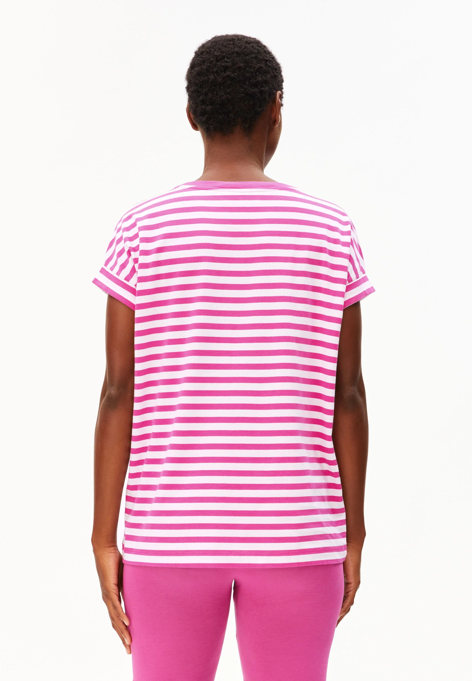 IDAARA GESTREIFTES T-SHIRT | white-very berry - Image 2