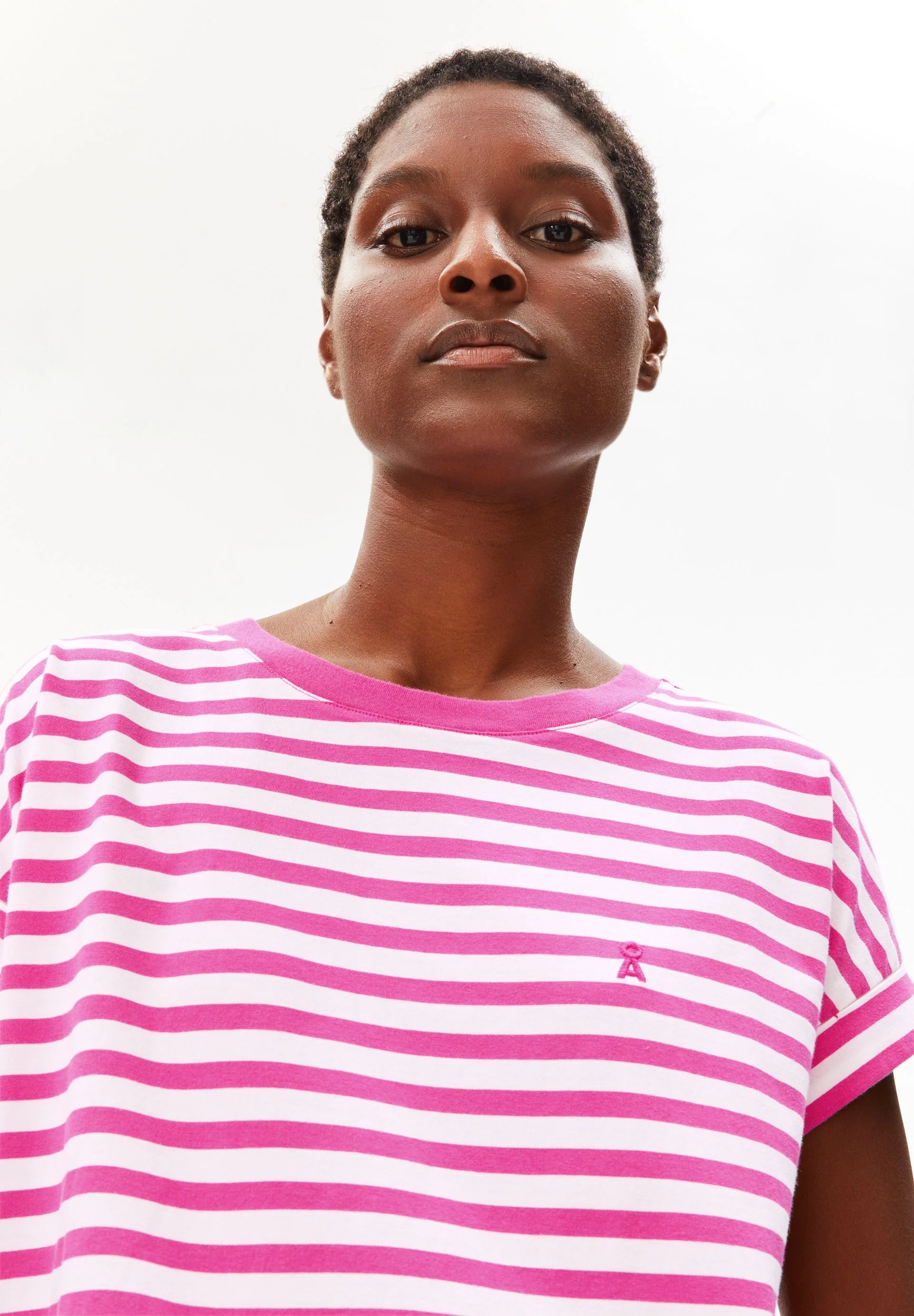 IDAARA GESTREIFTES T-SHIRT | white-very berry - Image 3