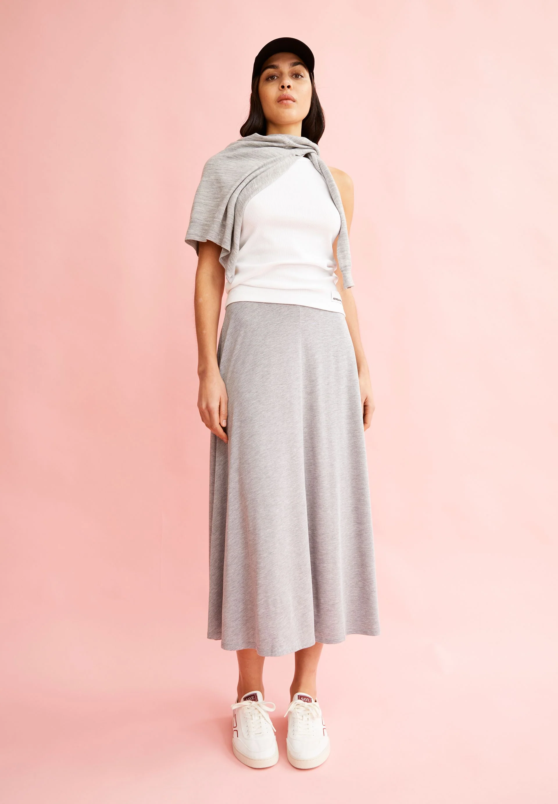 ILENIAA LARAA MIDI-ROCK | mid grey melange - Image 4
