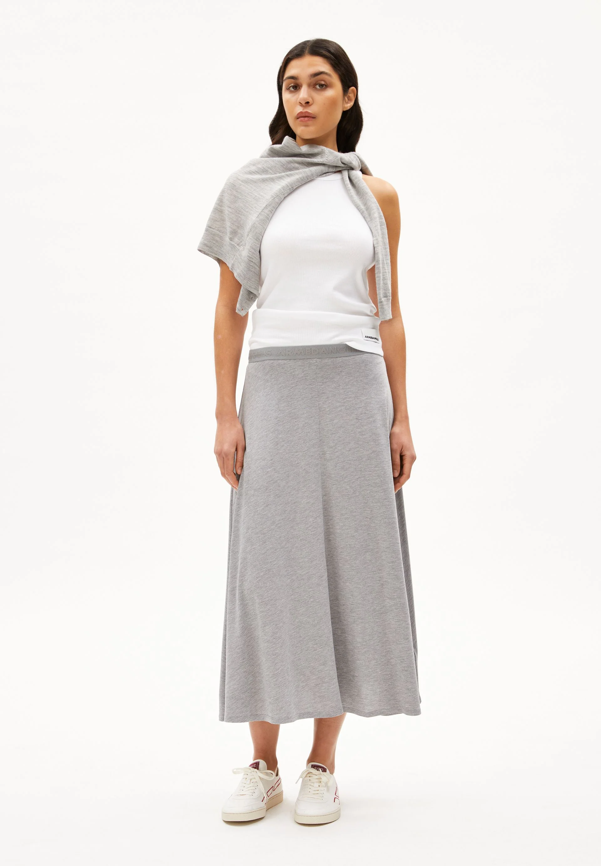 ILENIAA LARAA MIDI-ROCK | mid grey melange - Image 5