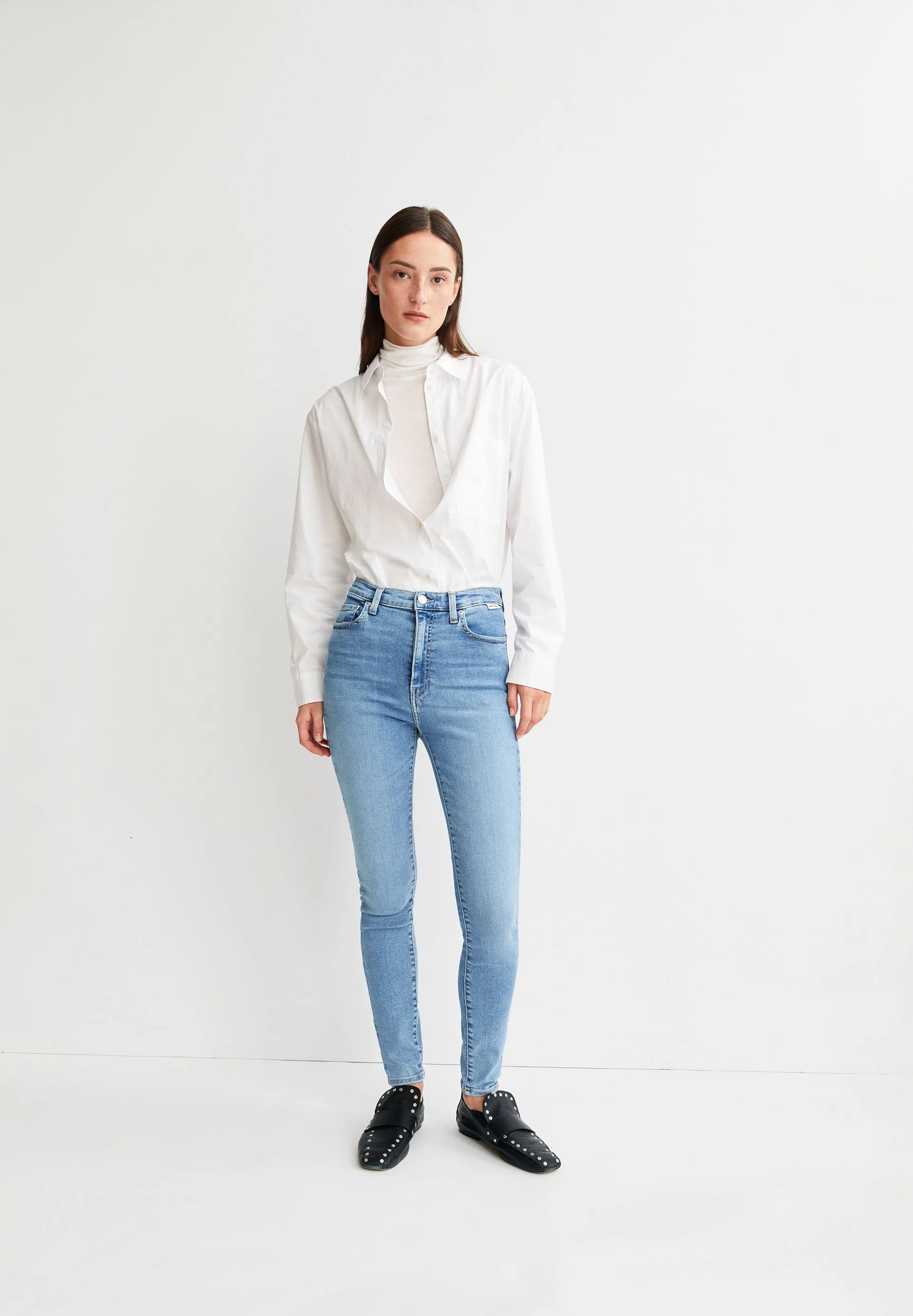 INGAA HIGH WAIST SKINNY JEANS | dove - Image 4