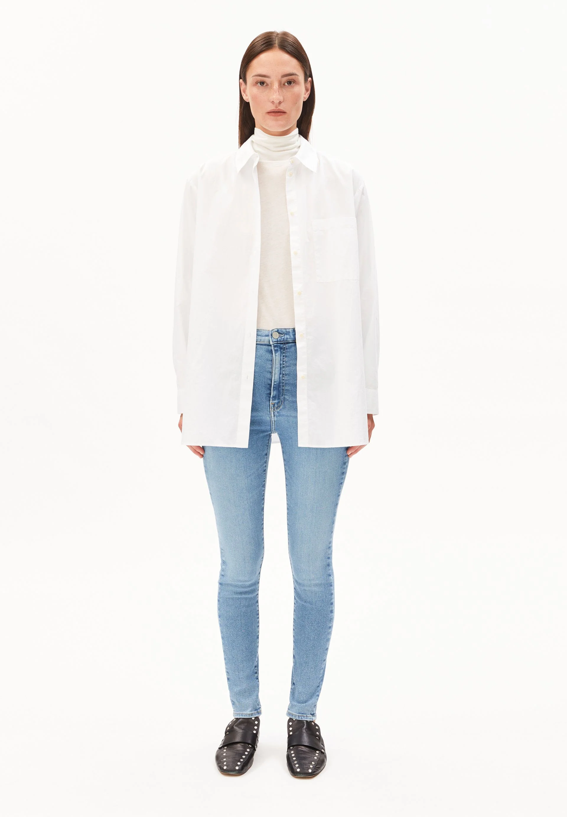 INGAA HIGH WAIST SKINNY JEANS | dove - Image 5