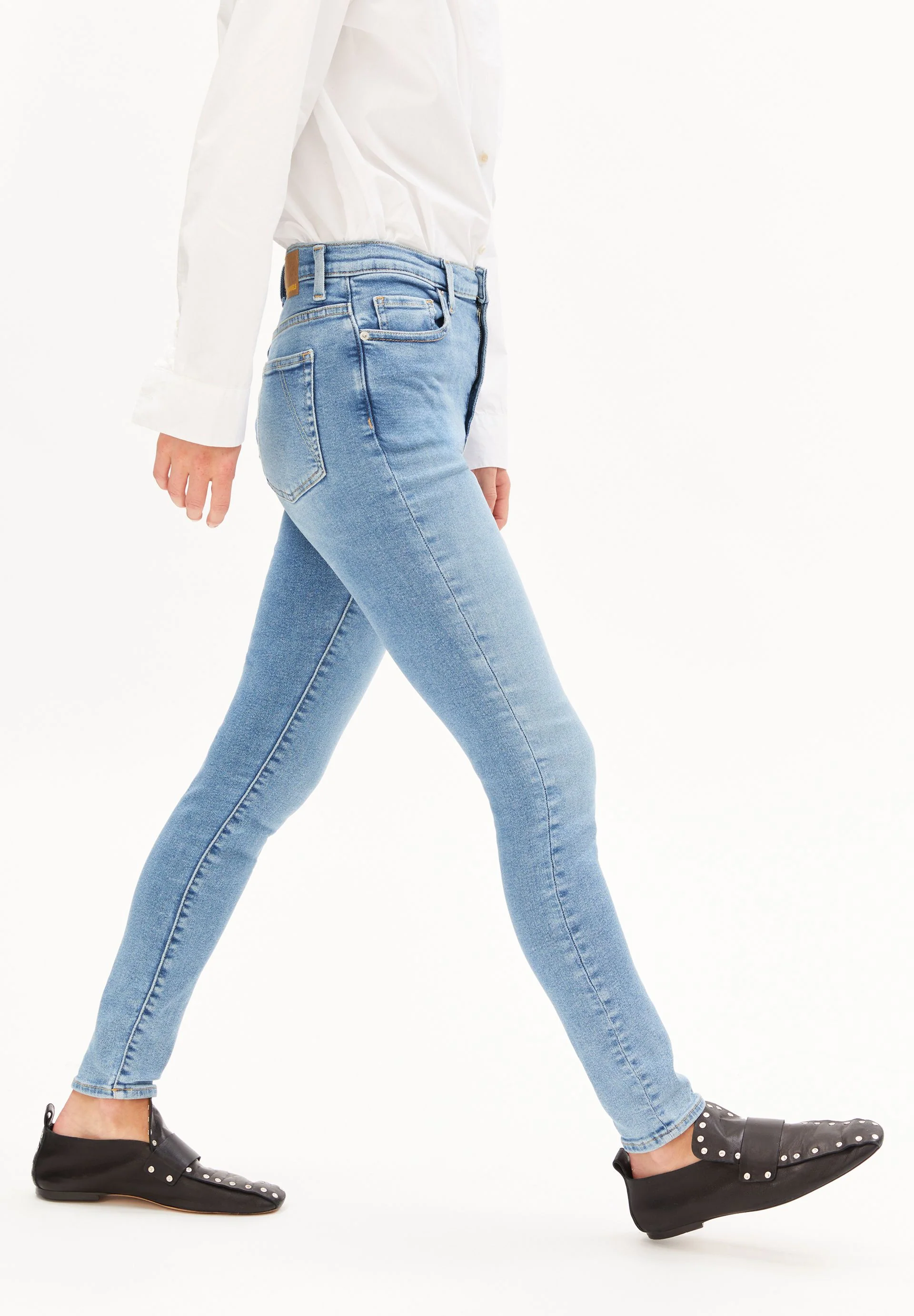 INGAA HIGH WAIST SKINNY JEANS | dove - Image 6