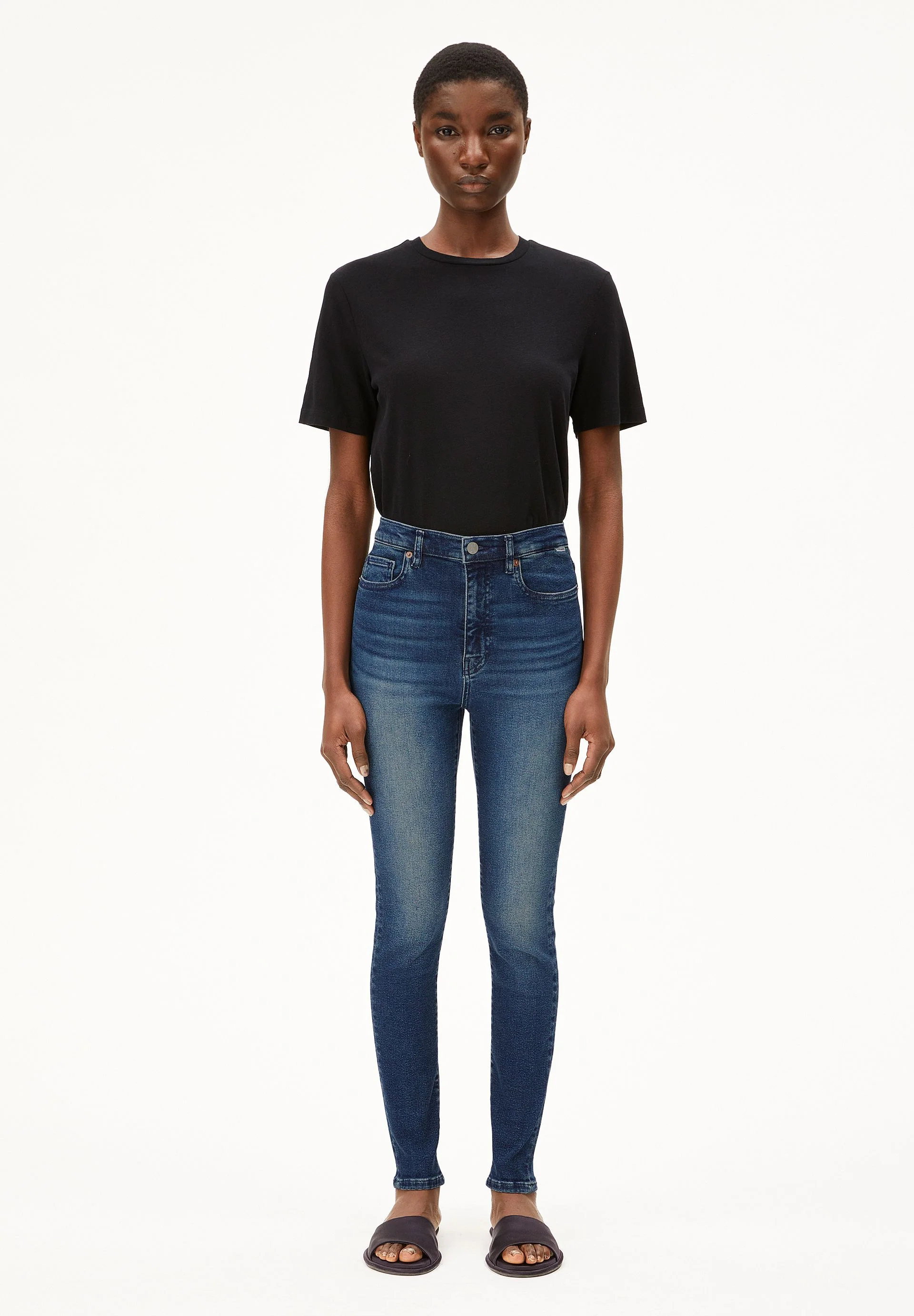 INGAA HIGH WAIST SKINNY JEANS | galaxy blue - Image 5
