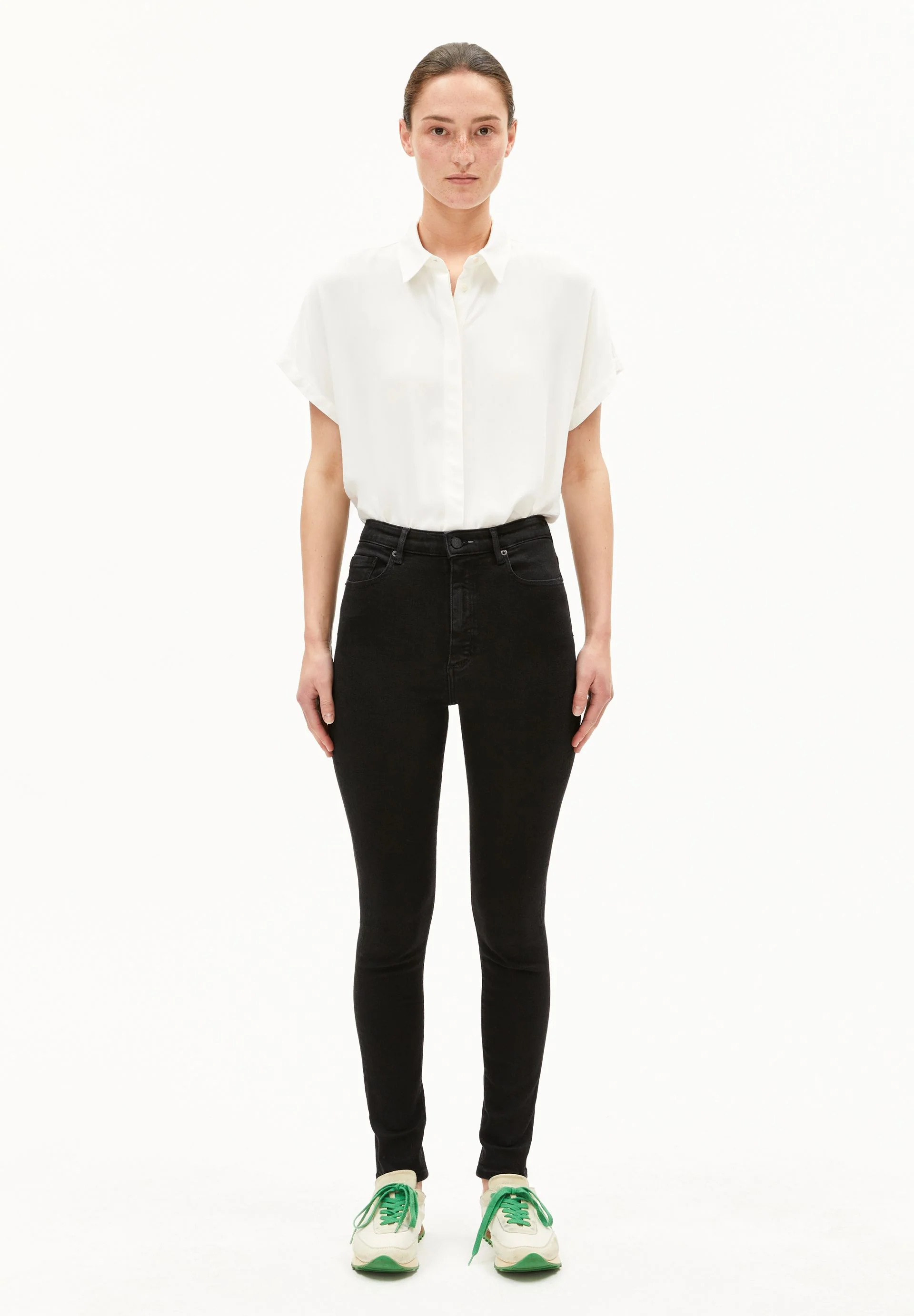 INGAA HIGH WAIST SKINNY JEANS | rinse black - Image 5