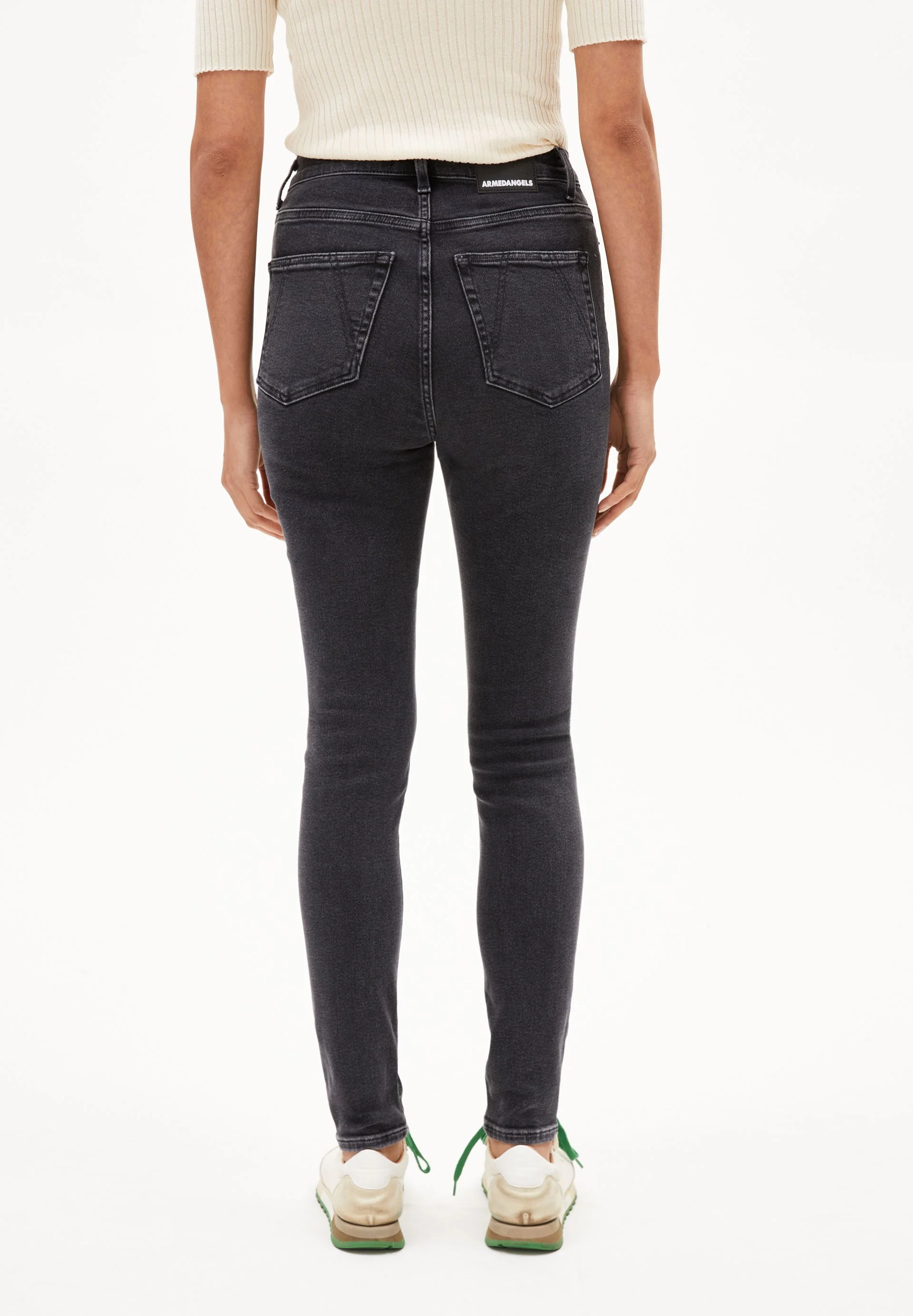 INGAA HIGH WAIST SKINNY JEANS | true black washed - Image 2