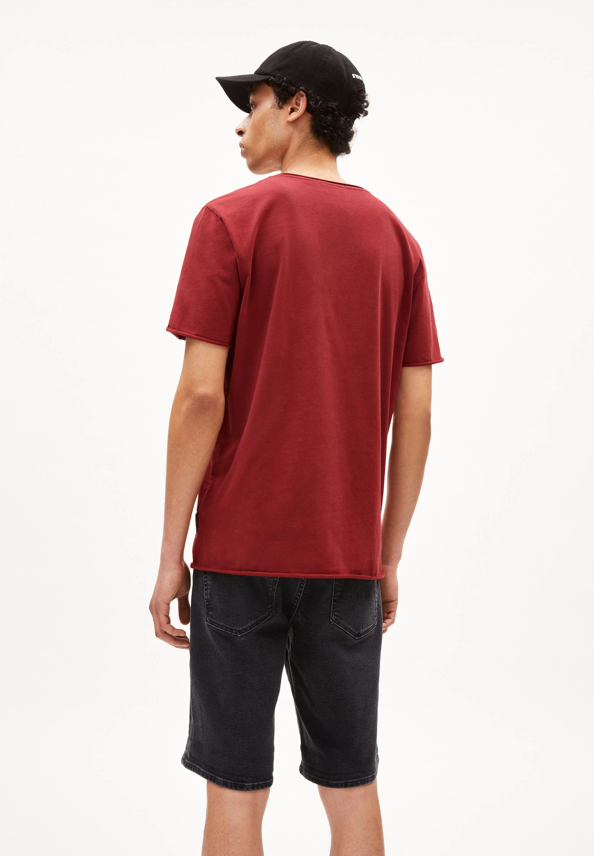 JAAMES BRUSHED T-SHIRT | dark crimson - Image 2