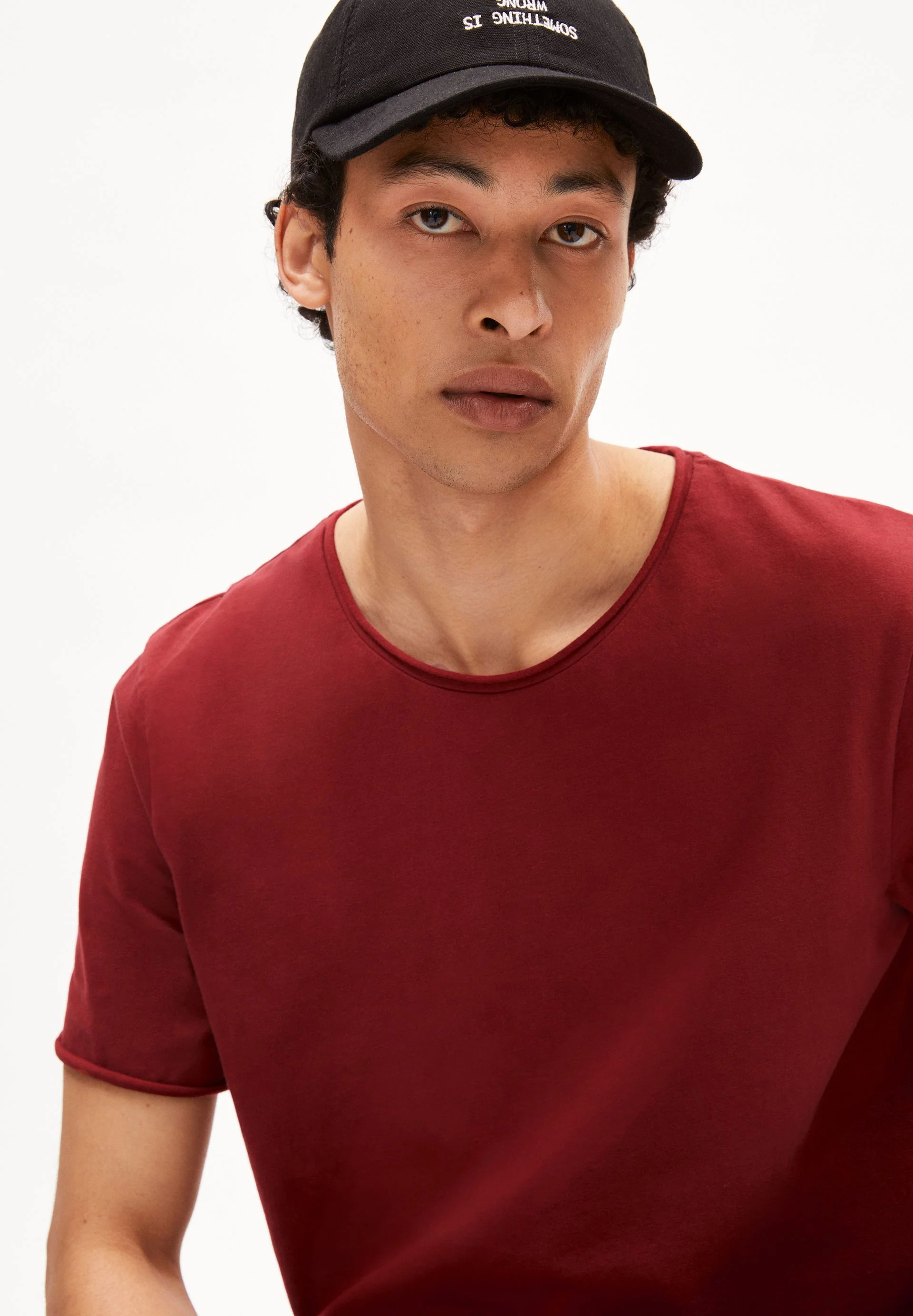 JAAMES BRUSHED T-SHIRT | dark crimson - Image 3