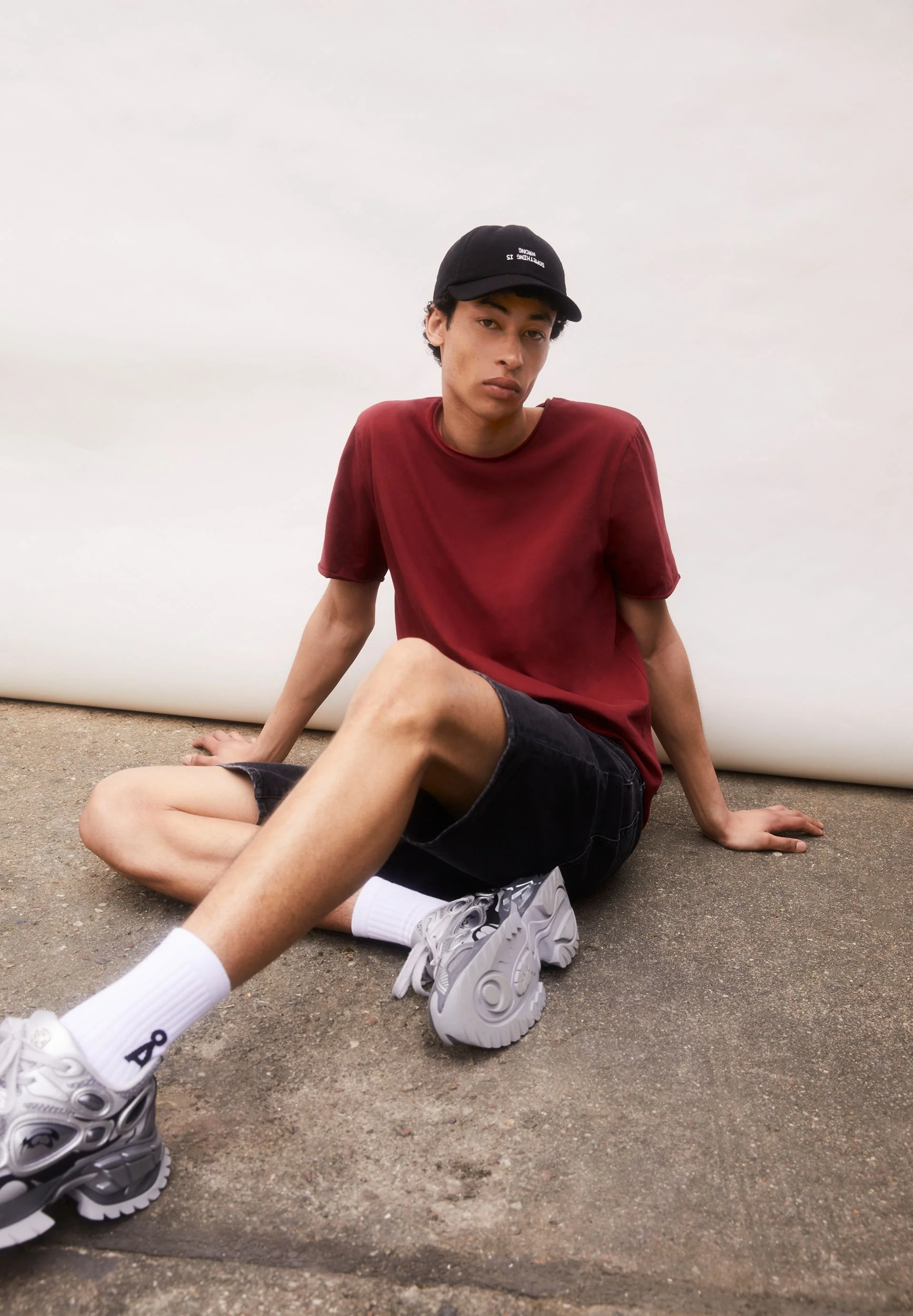 JAAMES BRUSHED T-SHIRT | dark crimson - Image 4