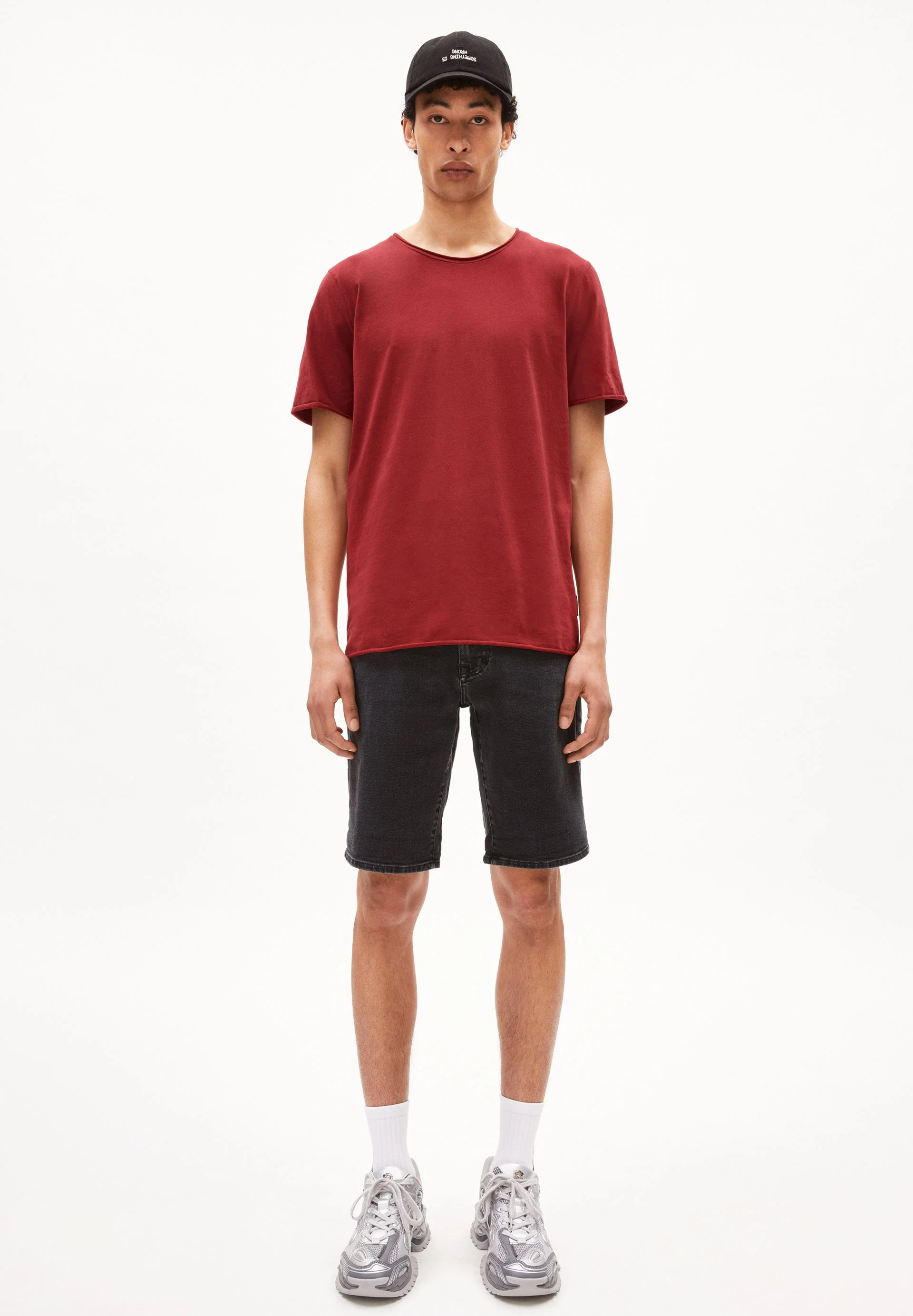 JAAMES BRUSHED T-SHIRT | dark crimson - Image 5