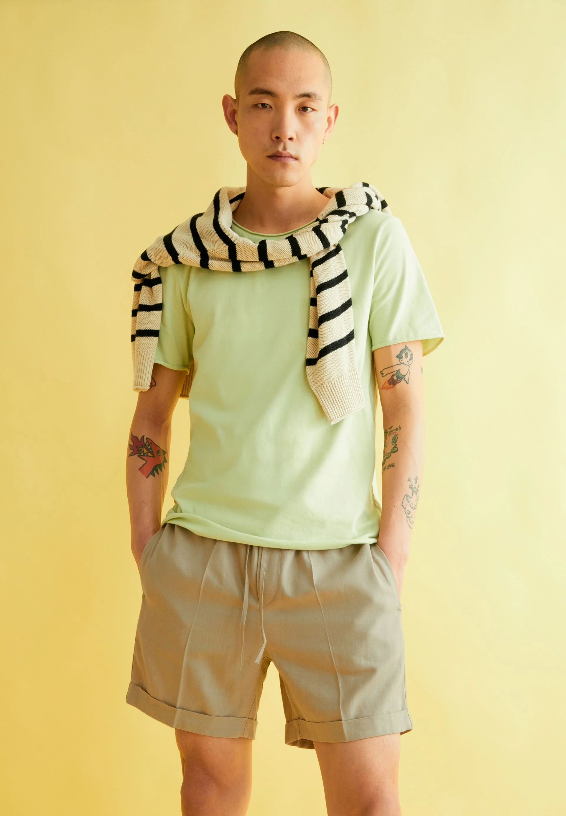 JAAMES BRUSHED T-SHIRT | green ash - Image 4