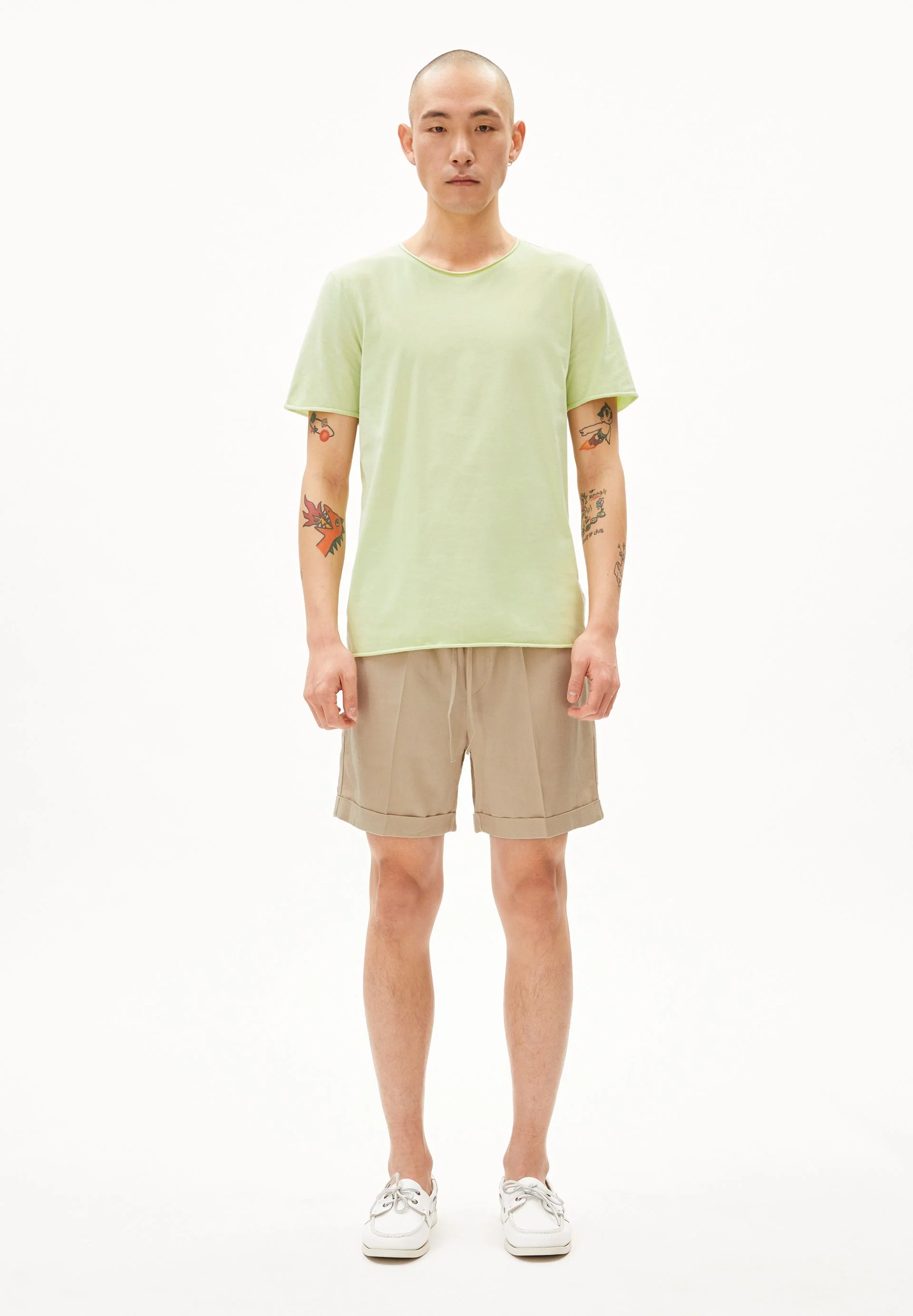 JAAMES BRUSHED T-SHIRT | green ash - Image 5